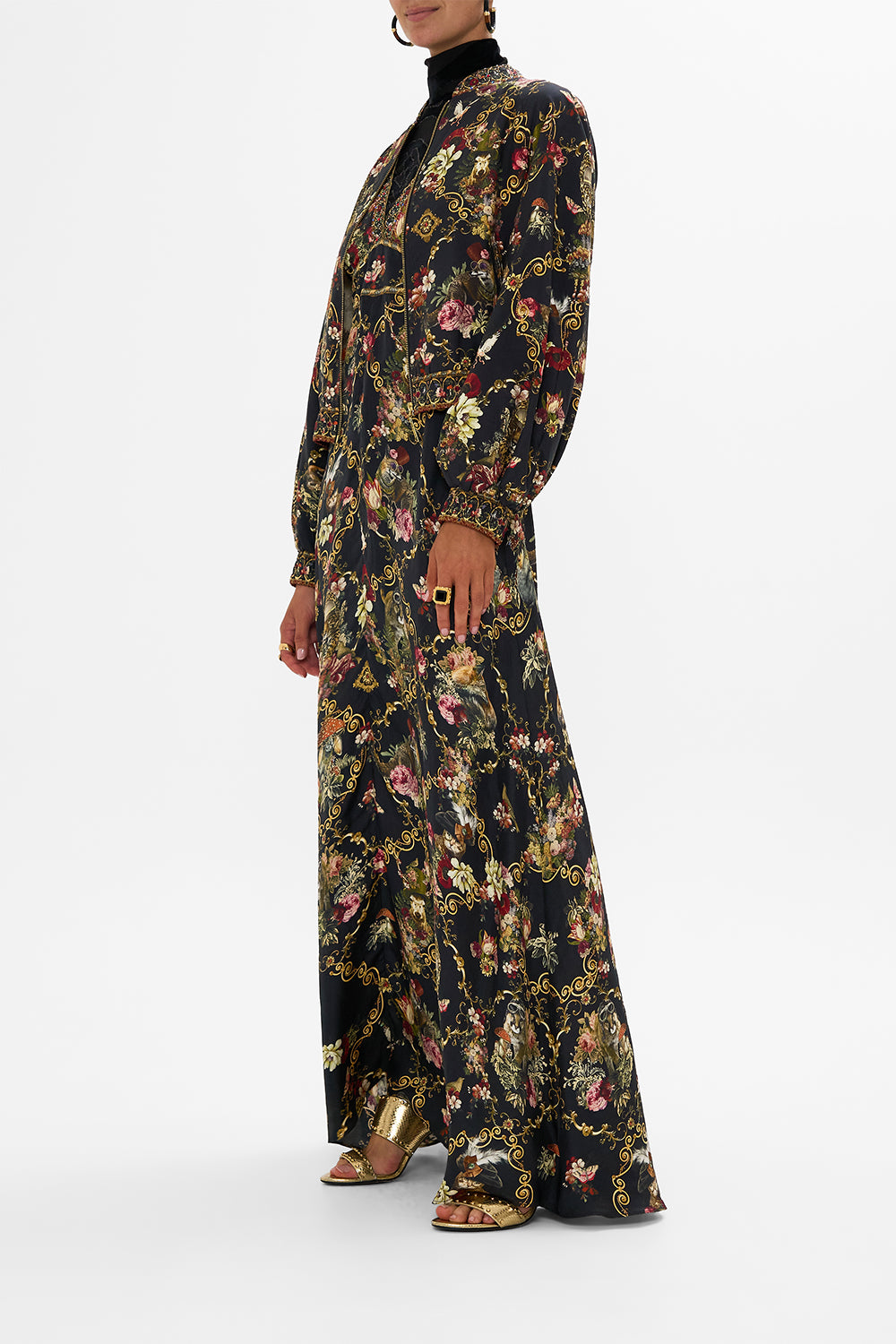 CAMILLA Black Blouson Sleeve Bomber in Told in the Tapestry