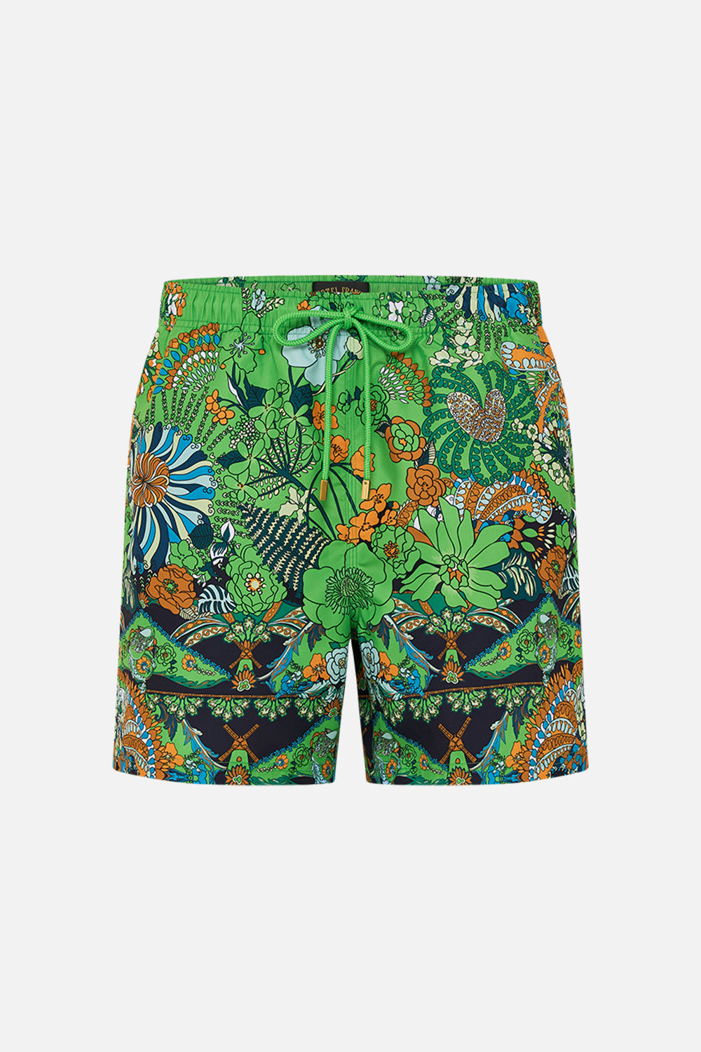 CAMILLA green mid length boardshort in Good Vibes Generation