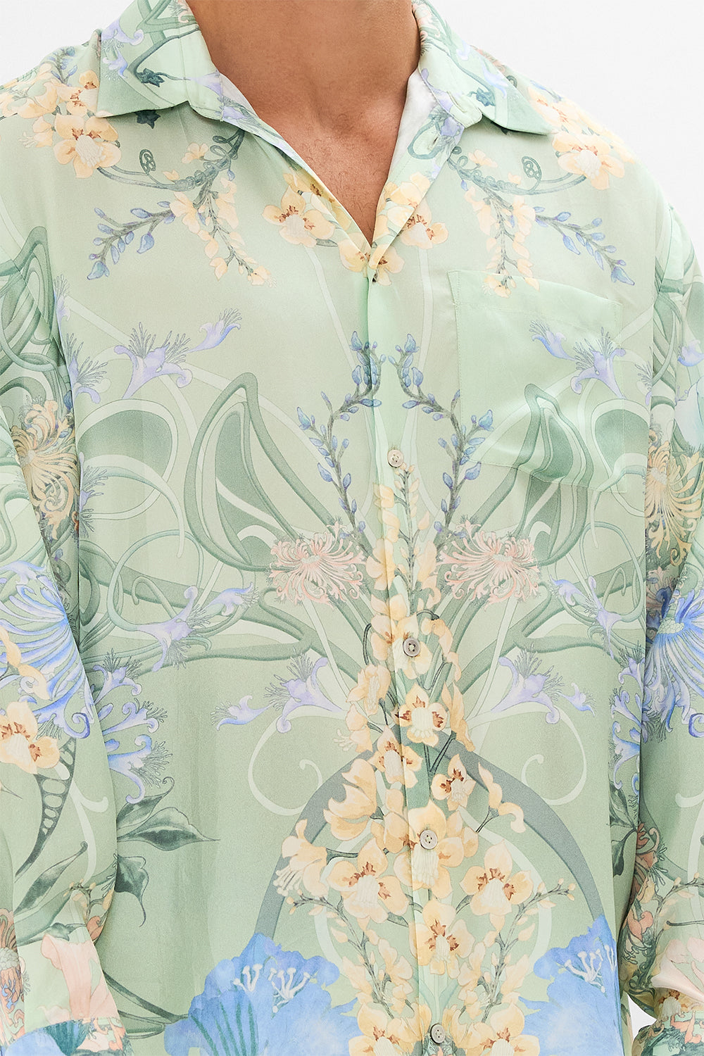 Hotel Franks by CAMILLA blue mens oversized shirt in Dreaming in Dutch