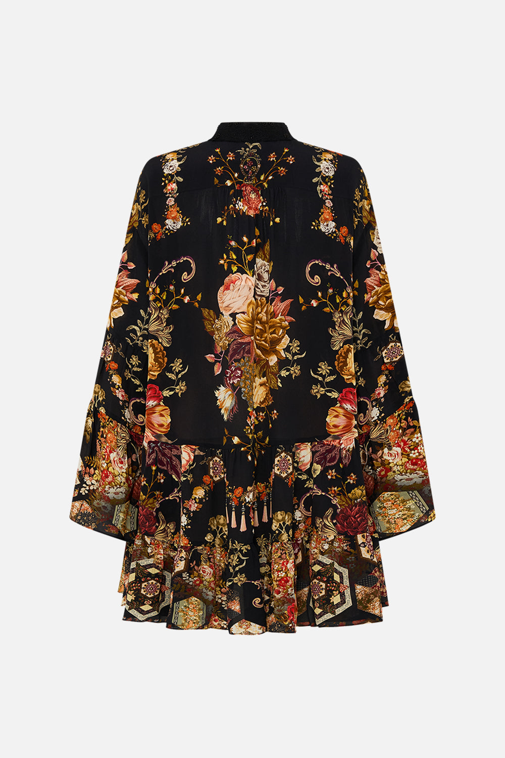 CAMILLA Floral Tiered Dress with Embroidered Collar in Stitched in Time