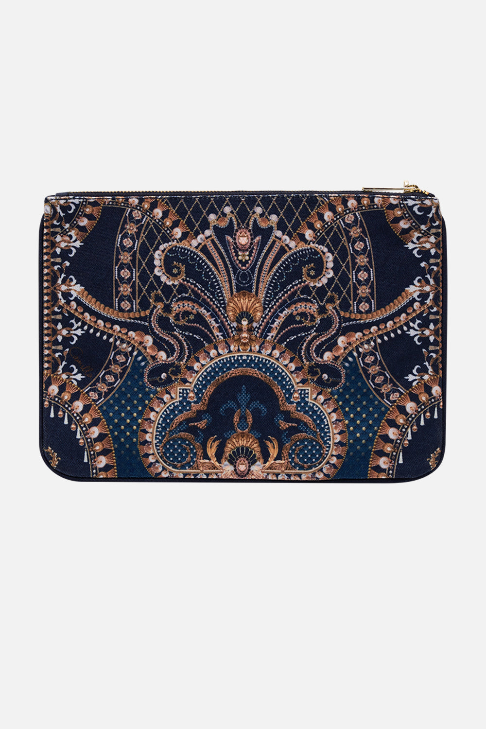 CAMILLA Leopard Small Canvas Clutch in Dance with the Duke print