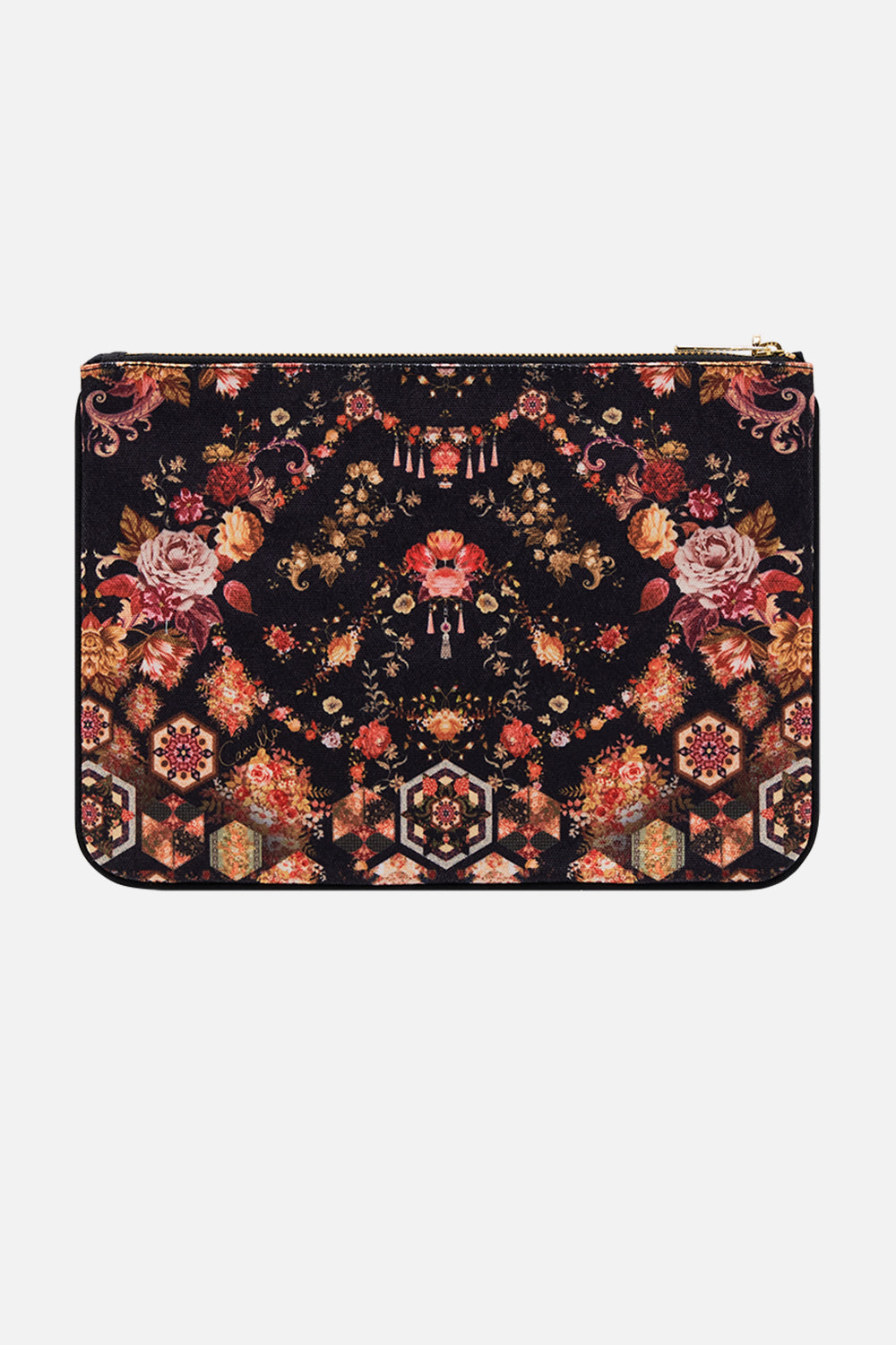 CAMILLA Floral Small Canvas Clutch in Stitched in Time