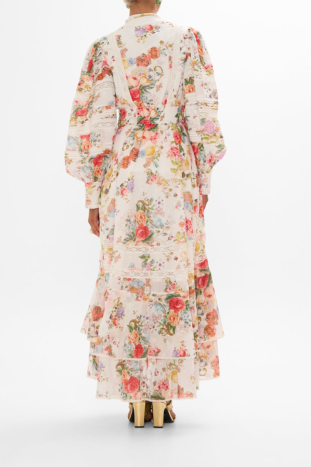 CAMILLA floral button front dress in Sew Yesterday print