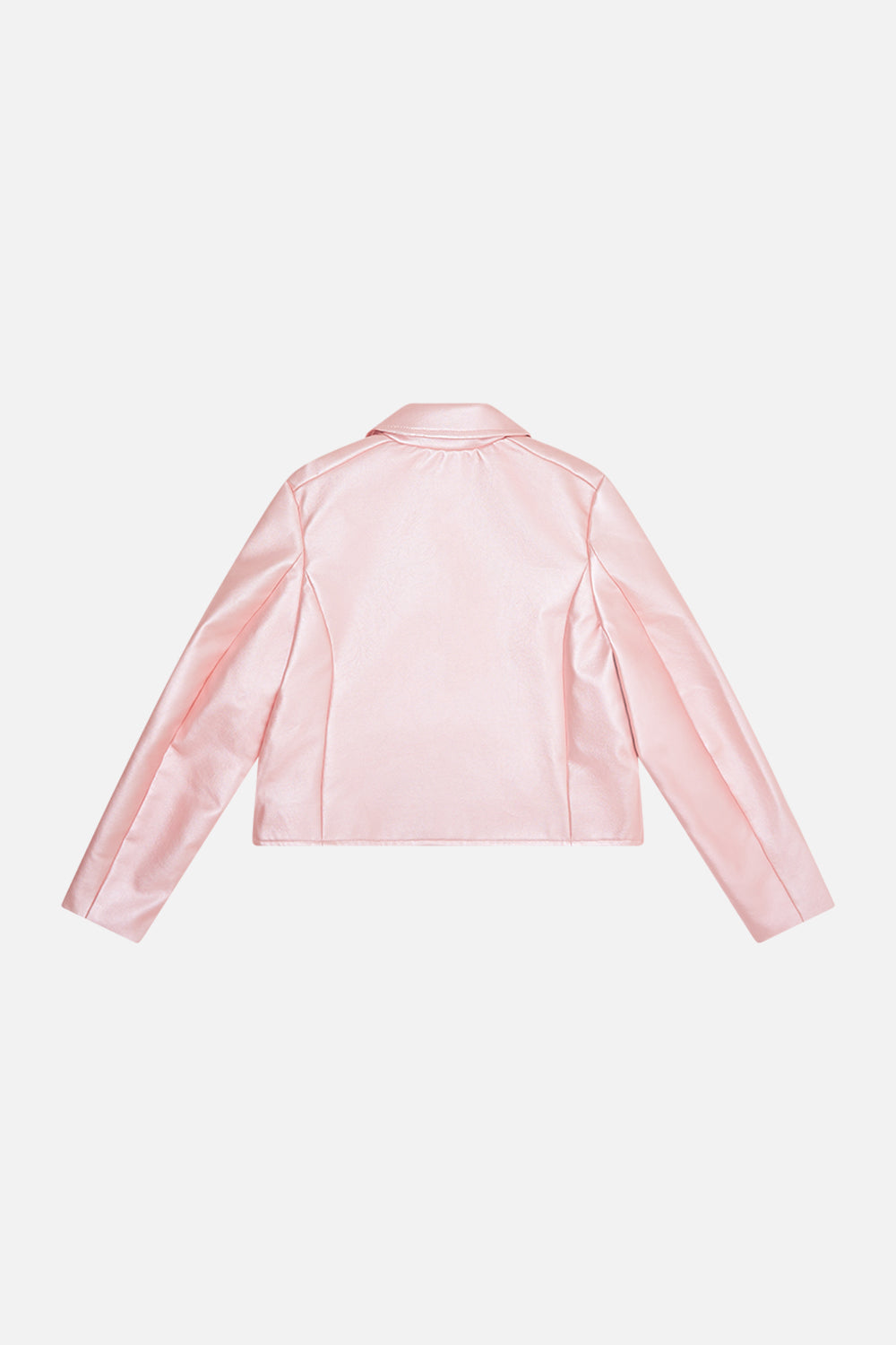 Milla bY CAMILLA kids pink leather jacket in Clever Clogs print