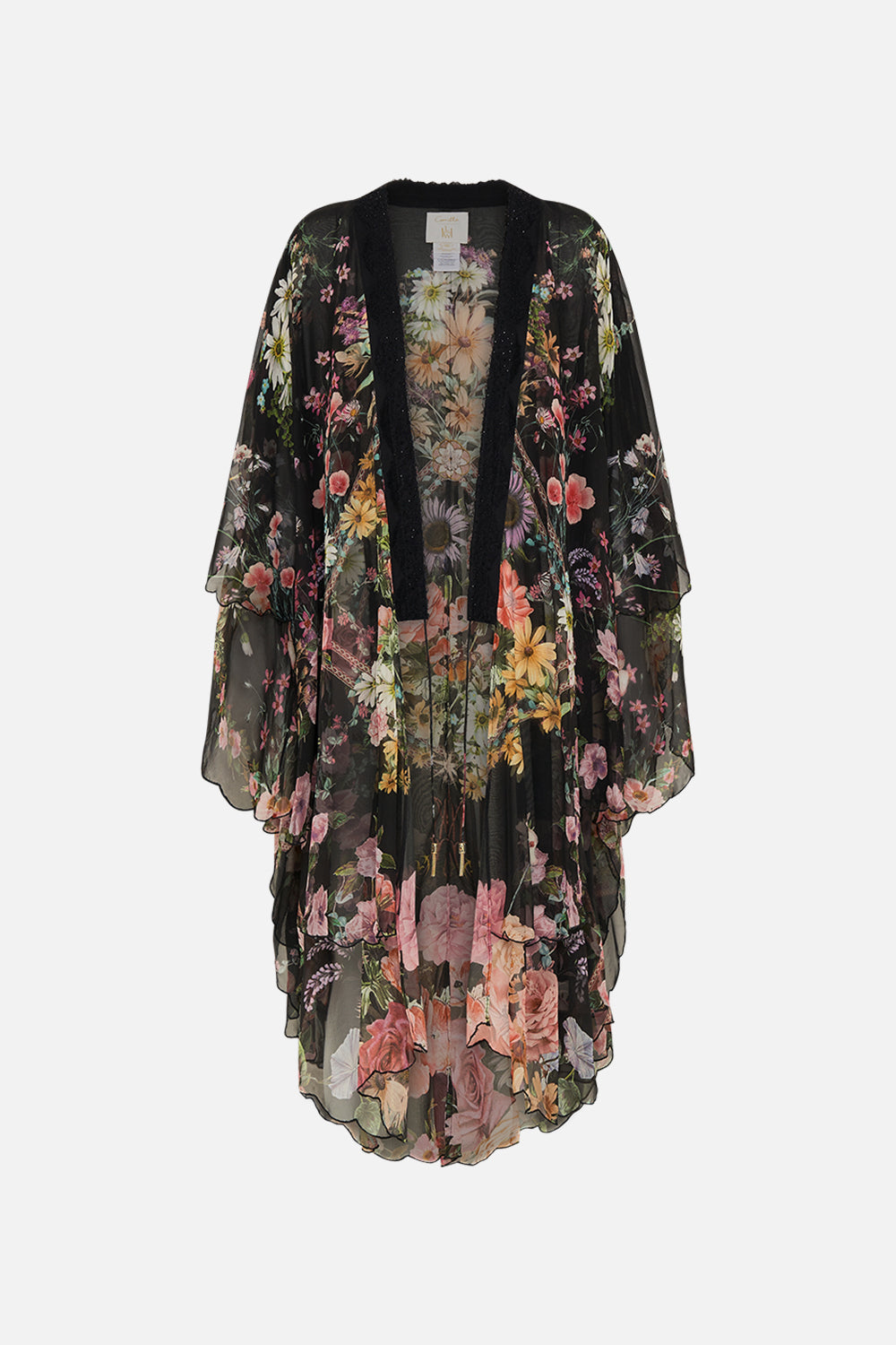 Product view of CAMILLA silk layer in Letters From A Vineyard print