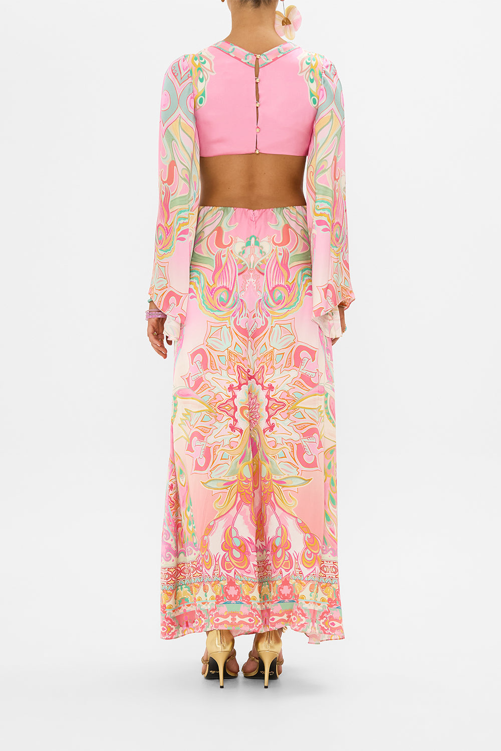 CAMILLA cut out dress in Tea With Tuchinski print