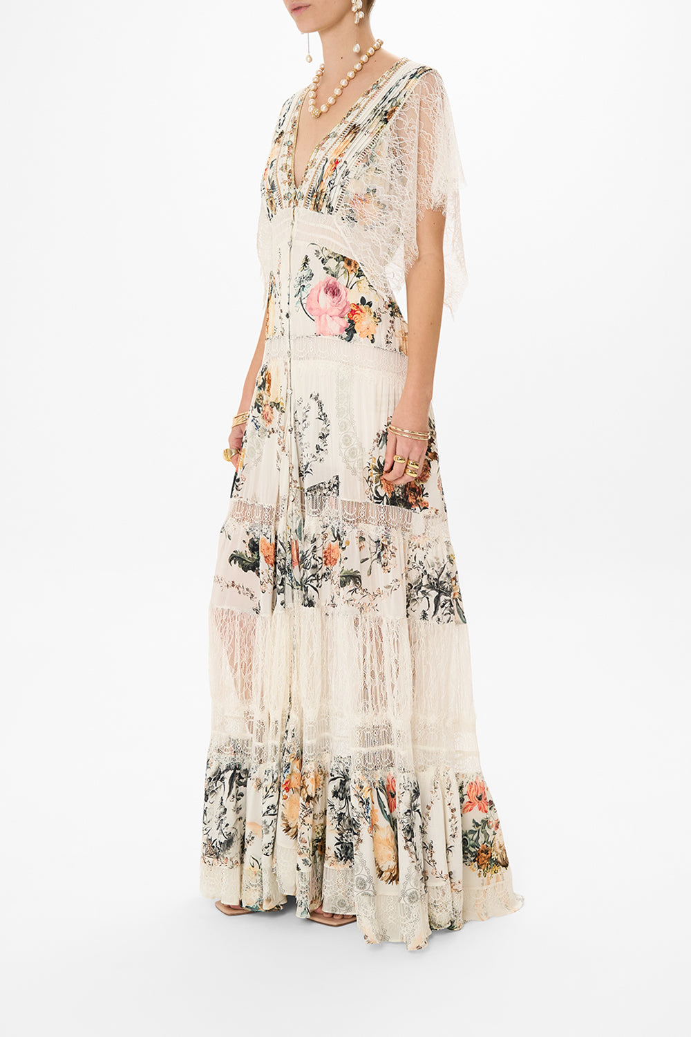 CAMILLA white button up dress in De Haar Memoirs print