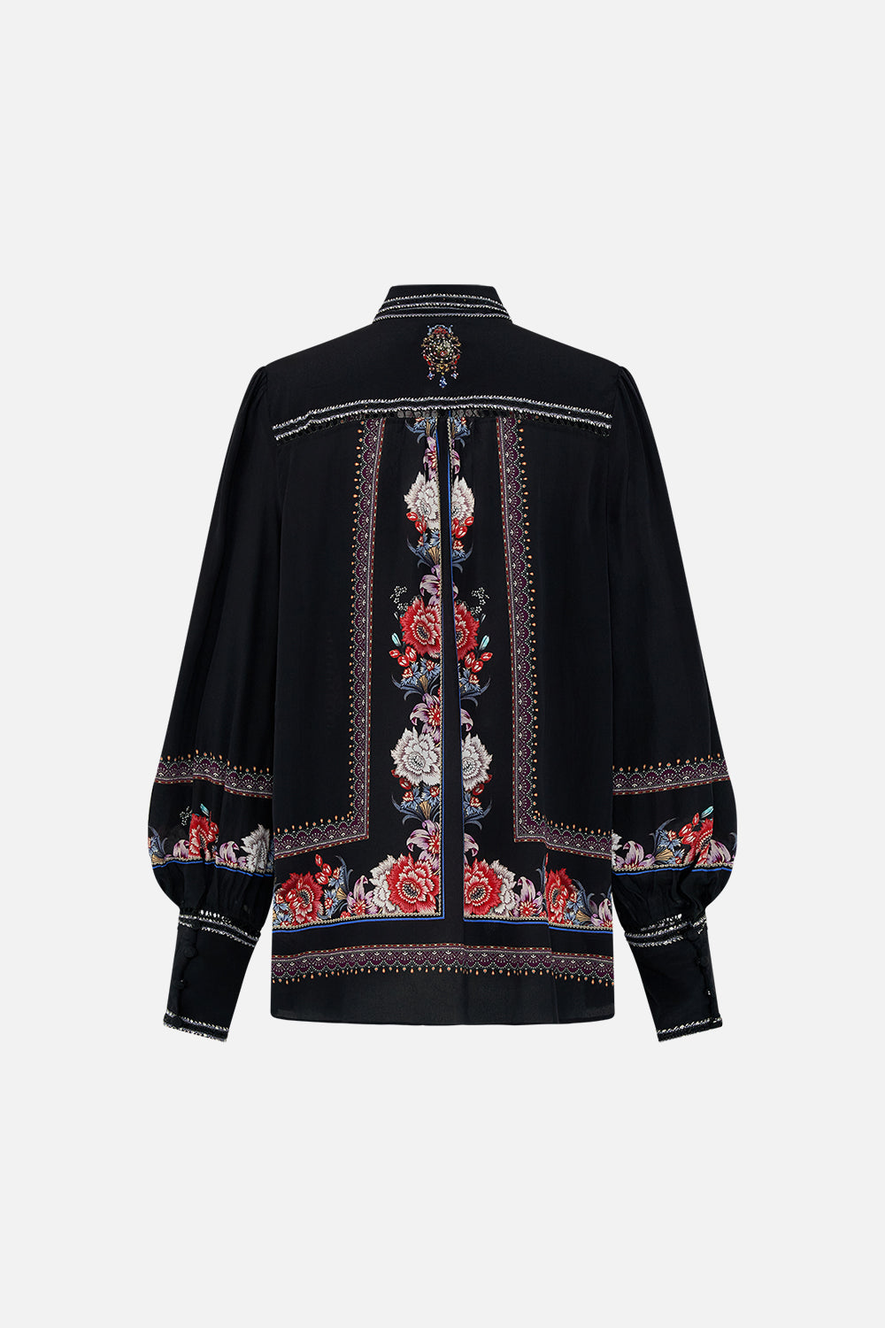 CAMILLA silk blouse in Volendam Dolls print