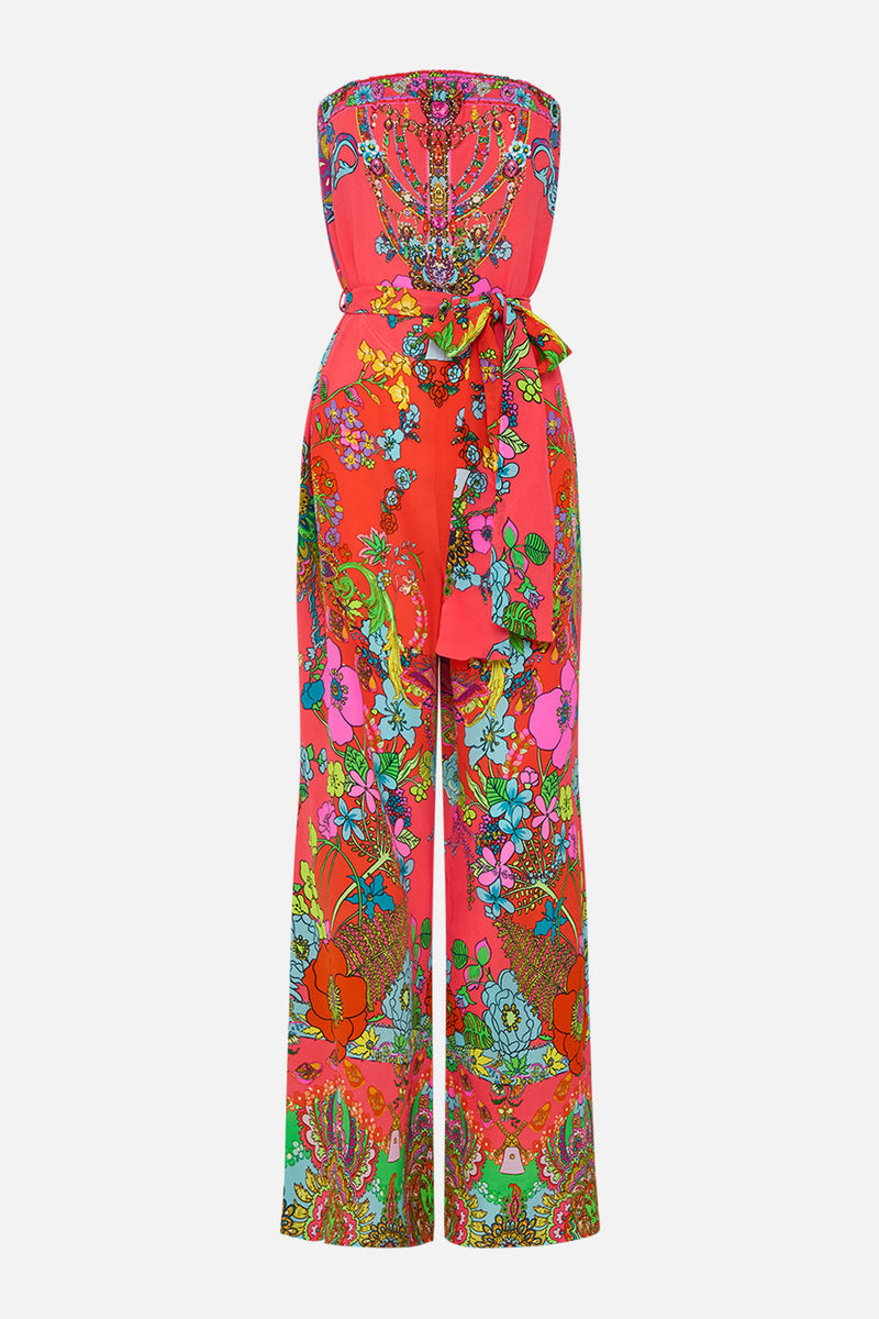 Camilladress V Neck Sleeveless Tie Waist Wide Leg Jumpsuit main image 1
