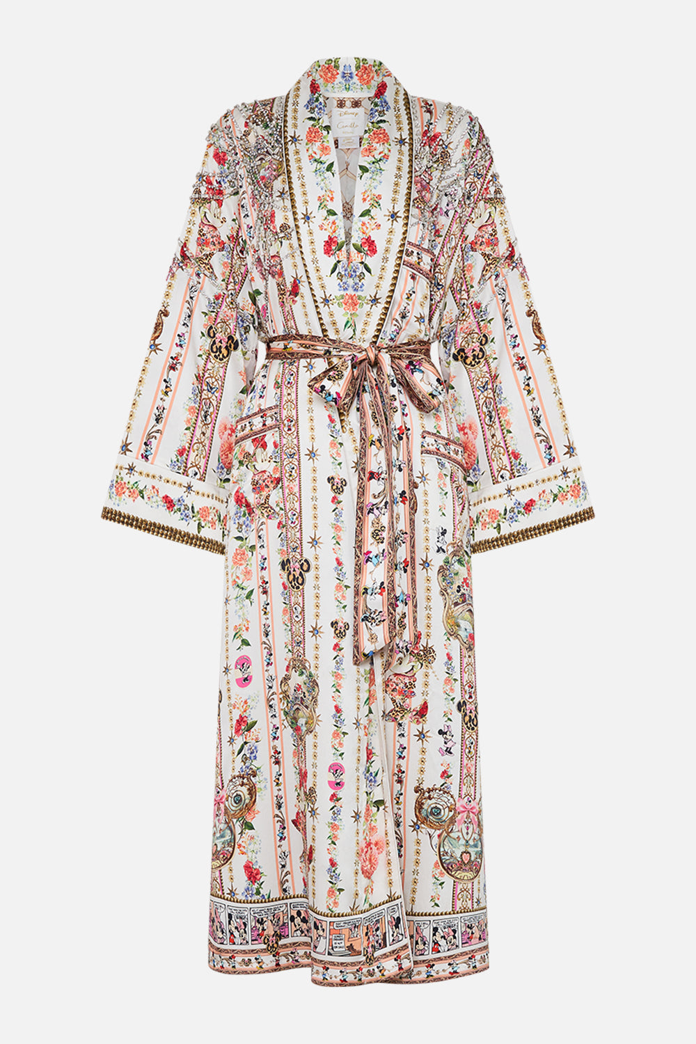 Disney x CSAMILLA silk robe in Minnie Magic Forever print