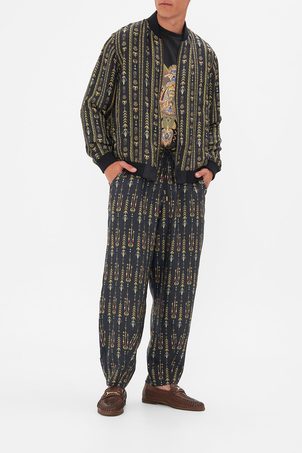 CAMILLA Zip Through Reversible Bomber Jacket in They Called Her Nefertari print.