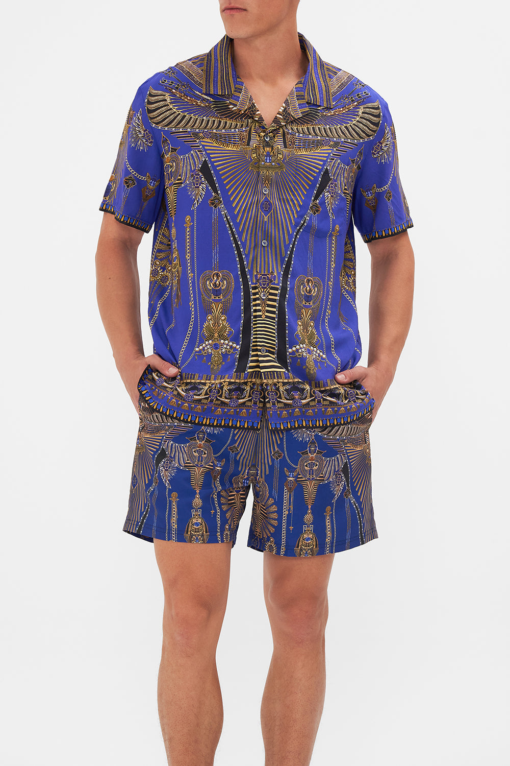 Hotel Franks By CAMILLA short sleeve camp collared shirt in My Fair Pharaoh print
