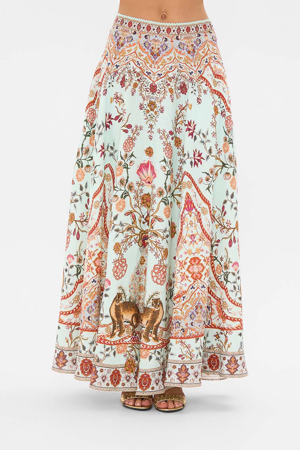 CAMILLA Maxi Circle Skirt in Weaving Worlds print