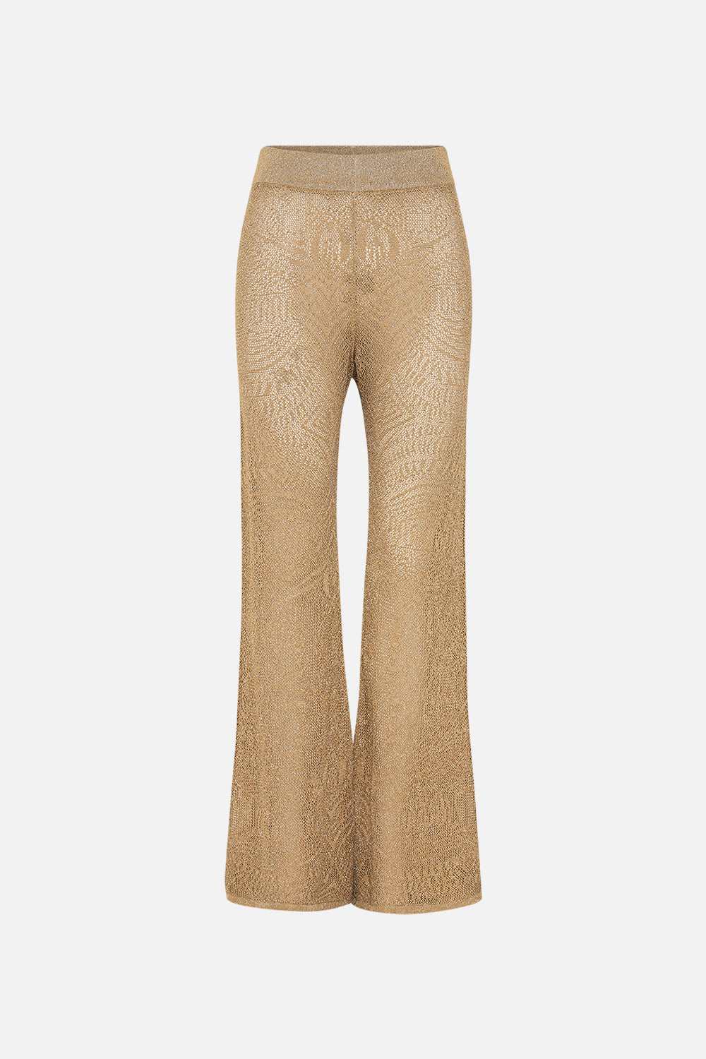 CAMILLA Gold Pointelle Knit Pant in Valley of the Kings Print