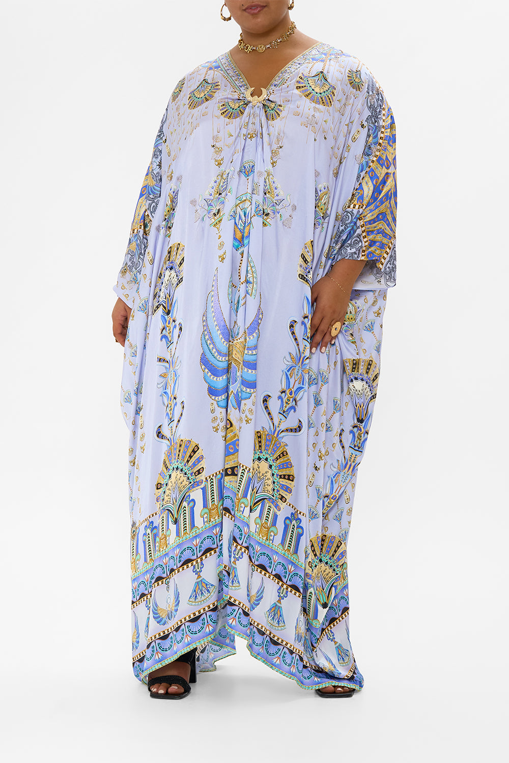 SPLIT SLEEVE KAFTAN WITH HARDWARE UNDER SCARAB SKIES