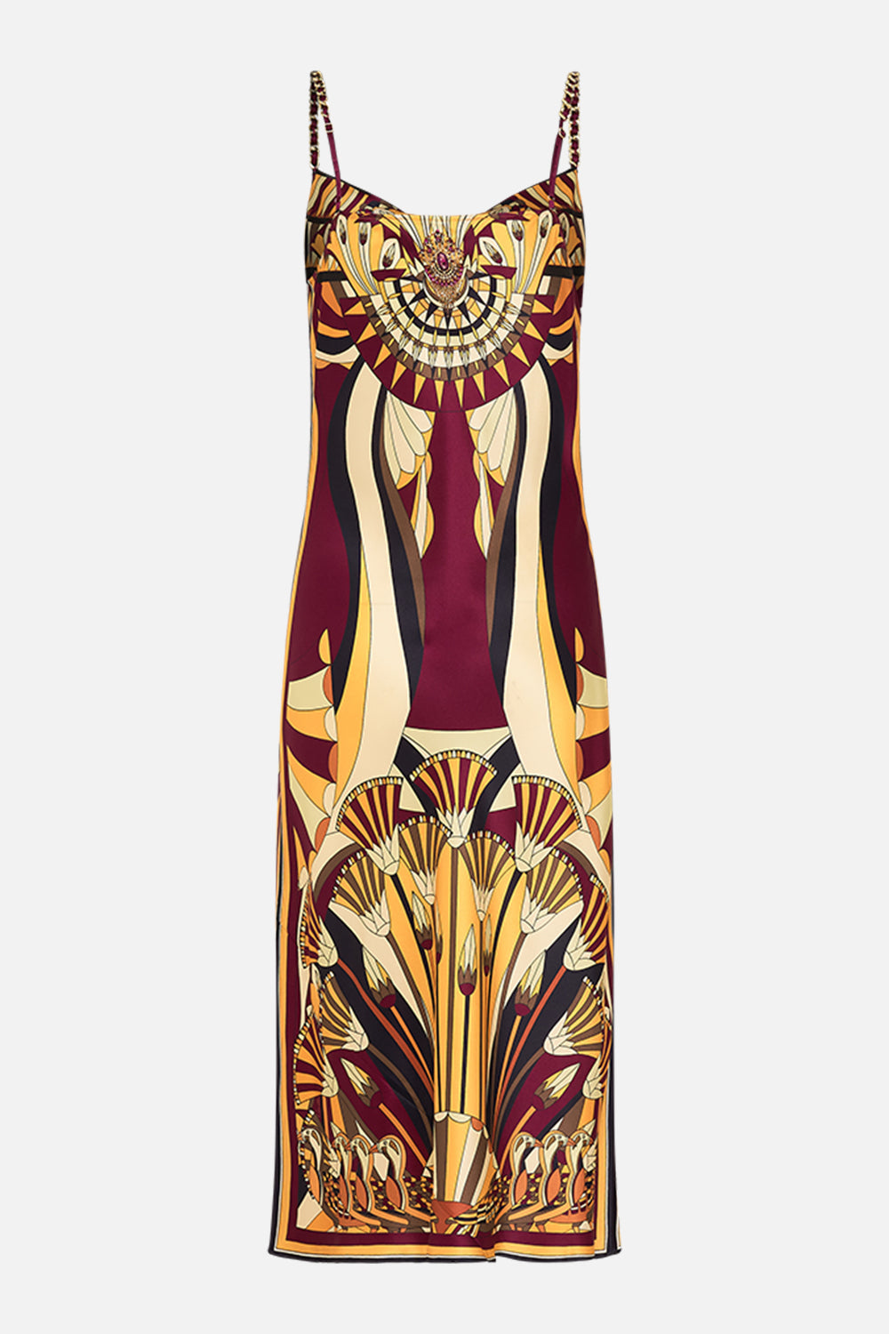 CAMILA Long Bias Slip in Desert Delerium print.