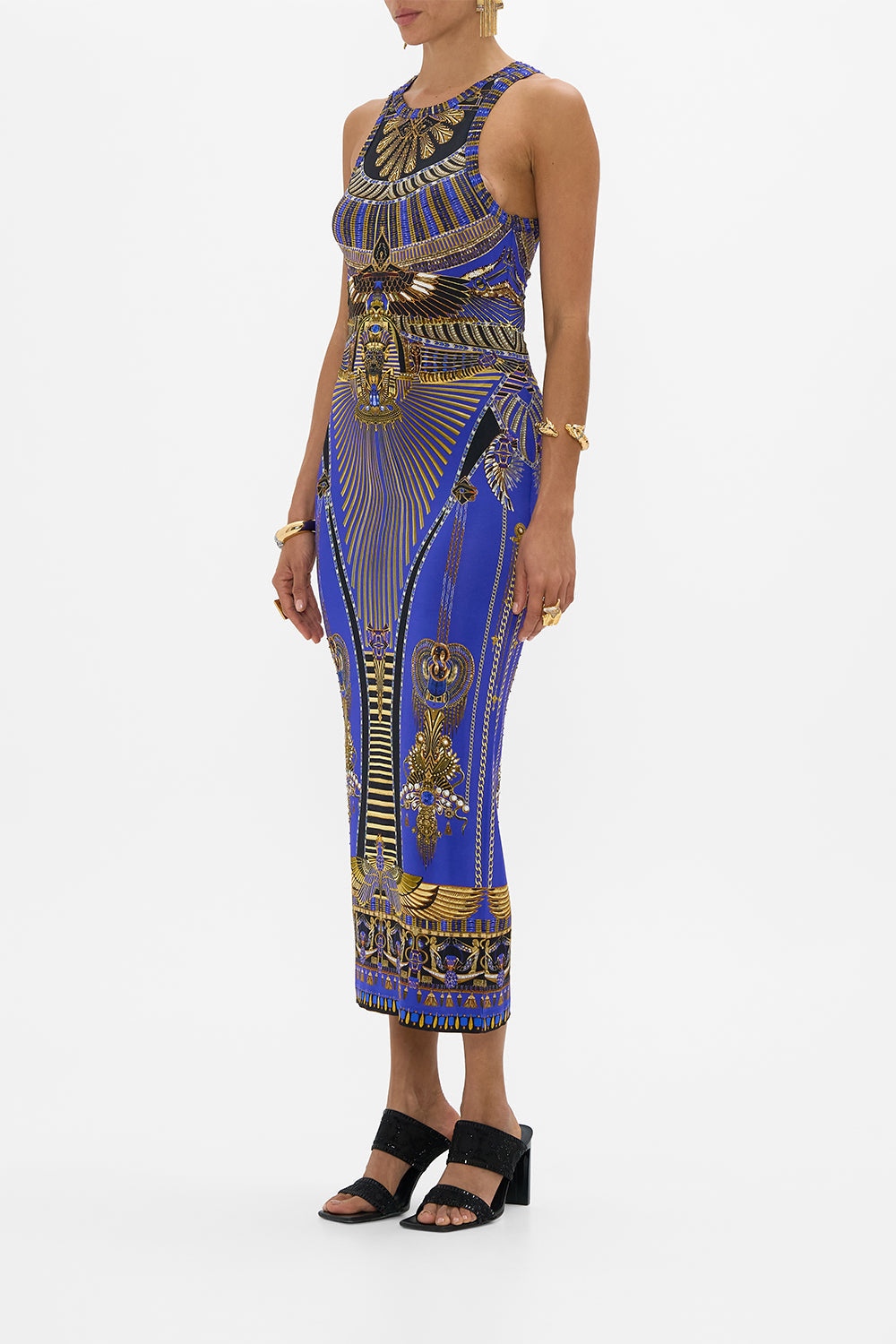 CAMILLA Jersey Tank Dress in My Fair Pharaoh print.