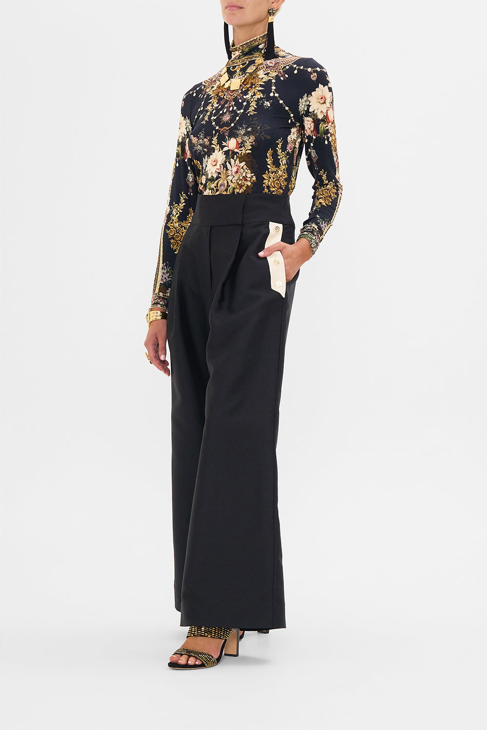 CAMILLA jersey turtleneck in Dynasty Daze print.