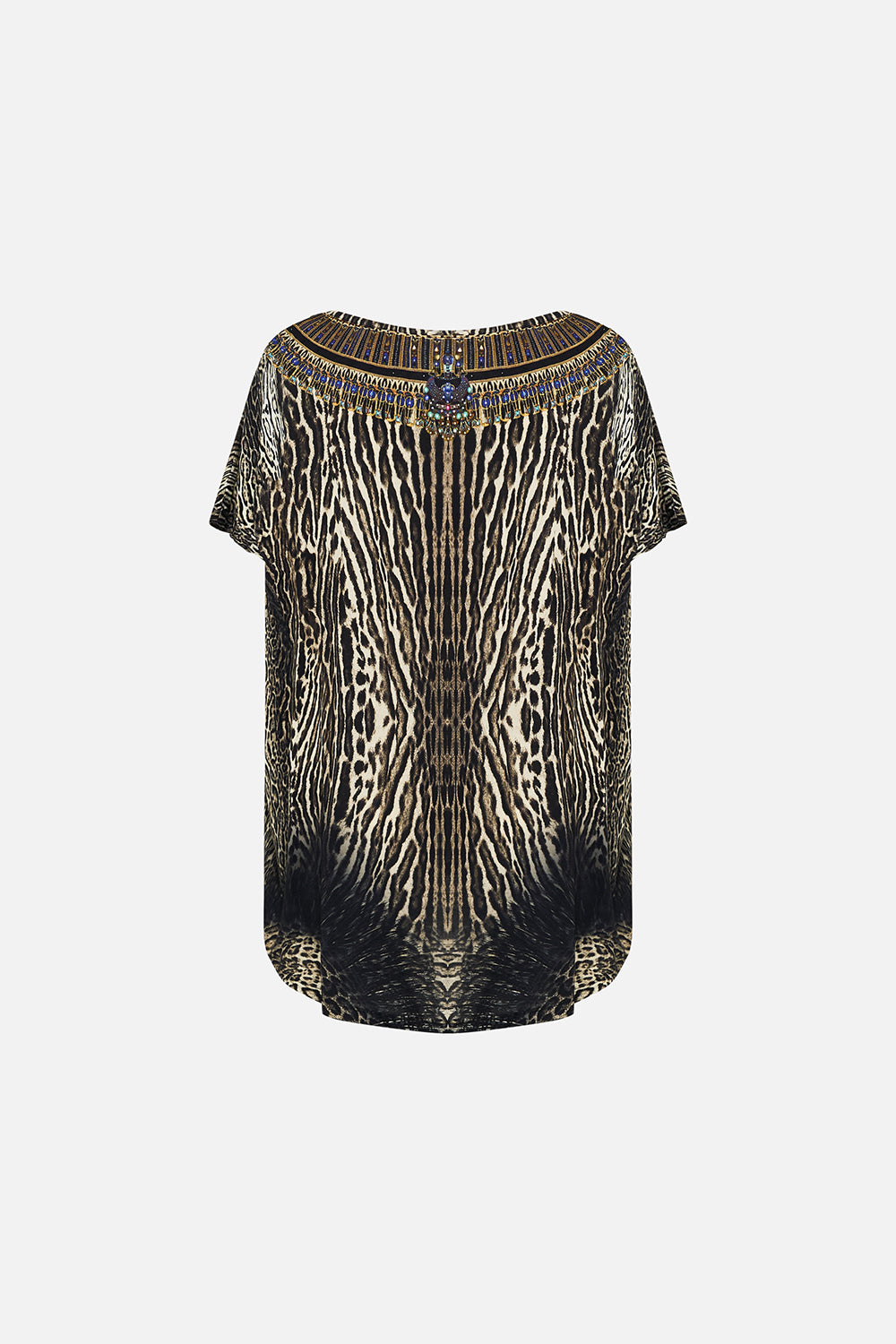 CAMILLA Loose Fit Tee in Cat Worship print.