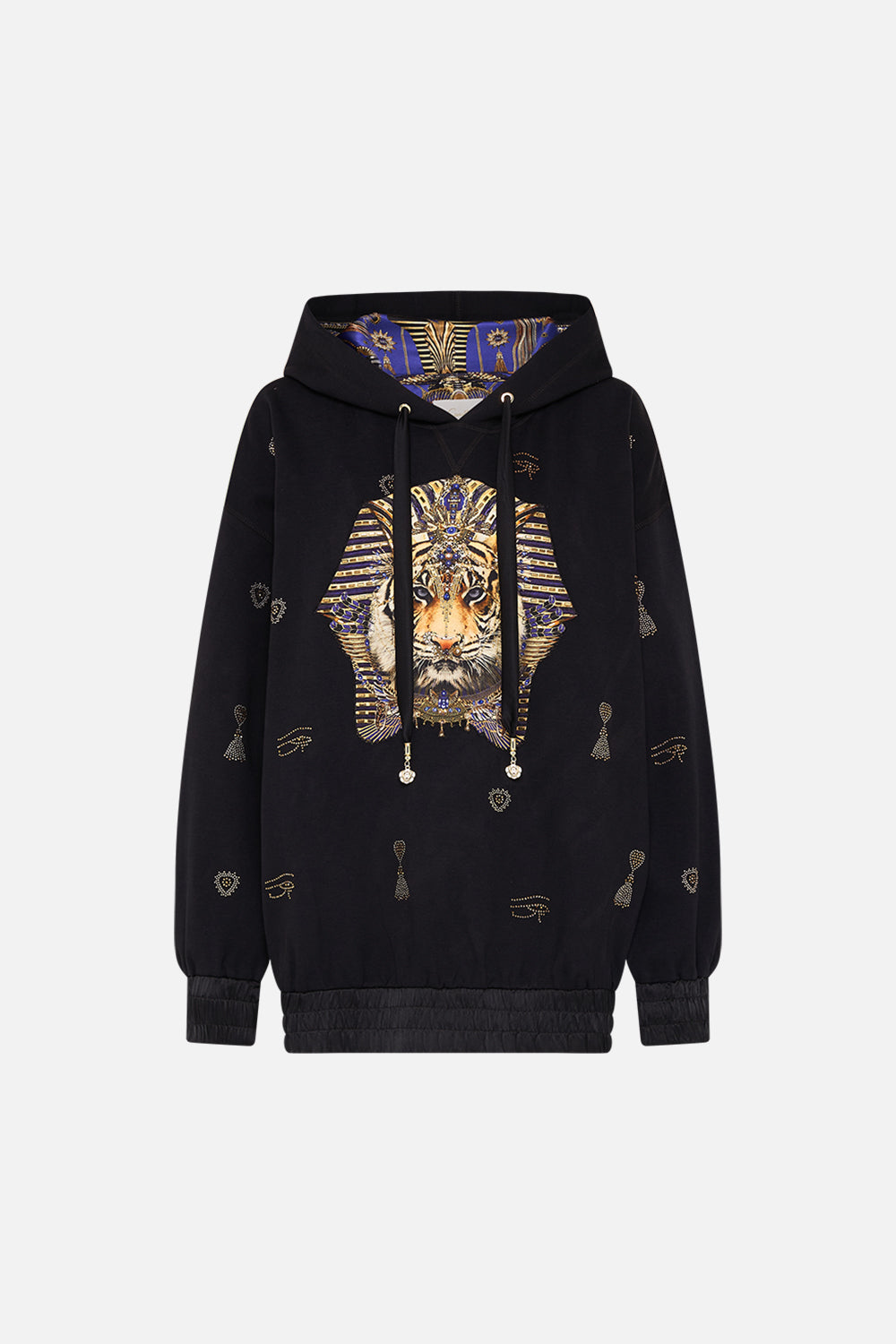 CAMILLA Silk Band Oversized Hoodie with Pockets in My Fair Pharaoh print.