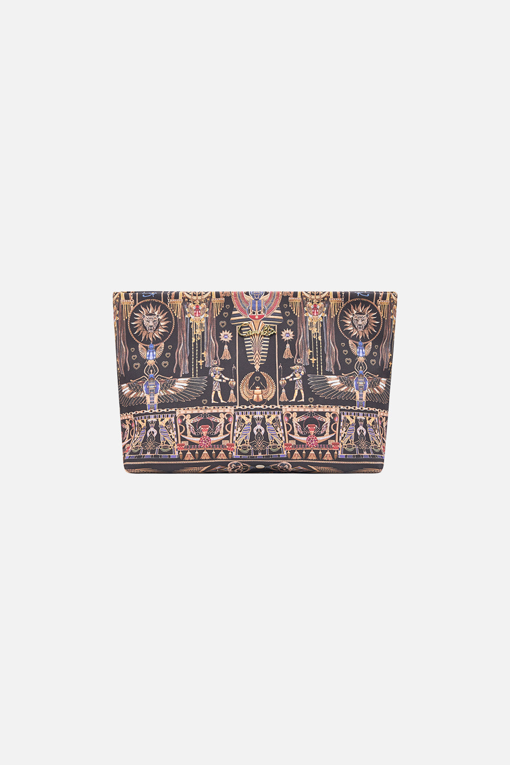 CAMILLA Small Makeup Clutch in Cartouche Kingdom print.