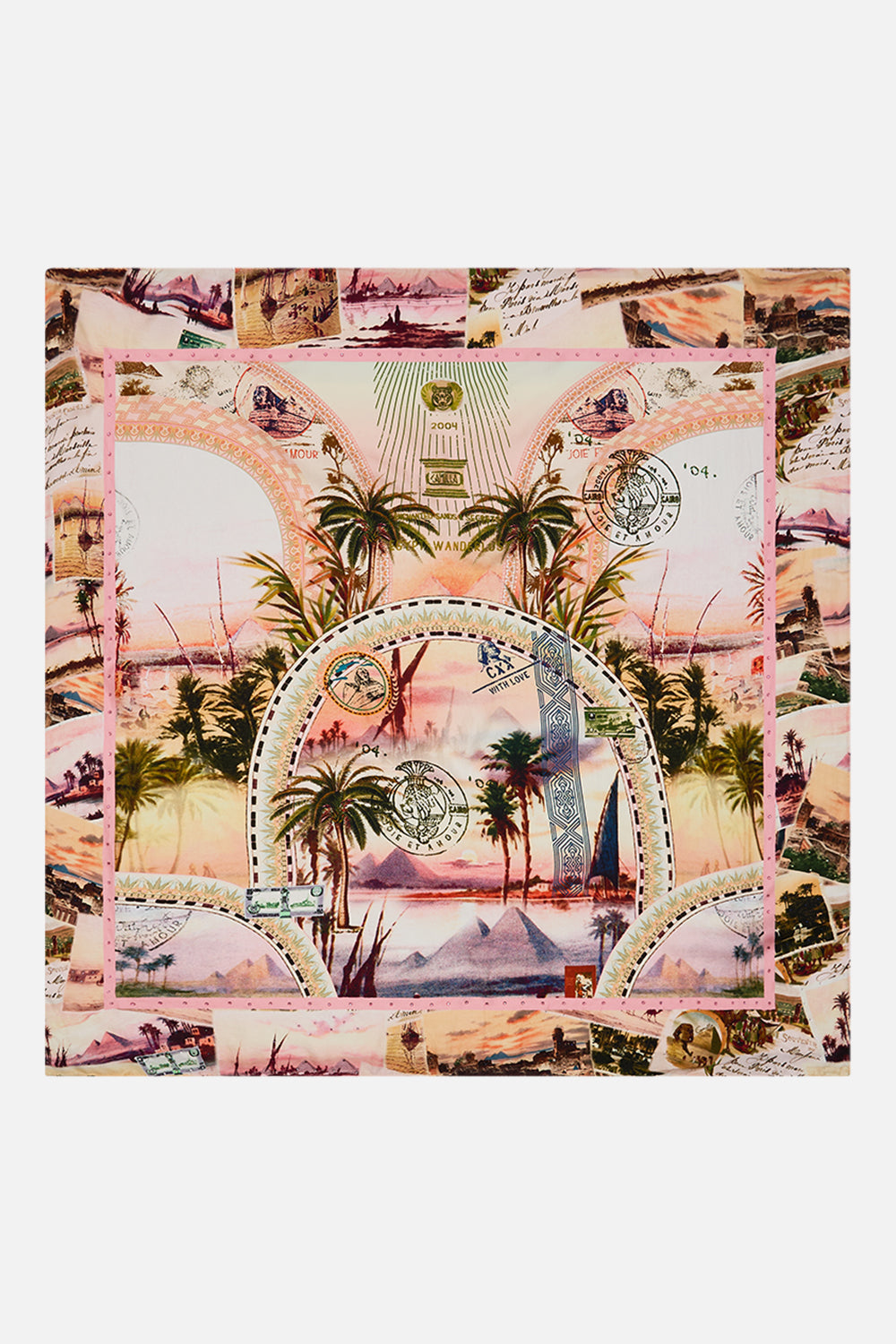 CAMILLA large square scarf in Milla's Got Mail print.