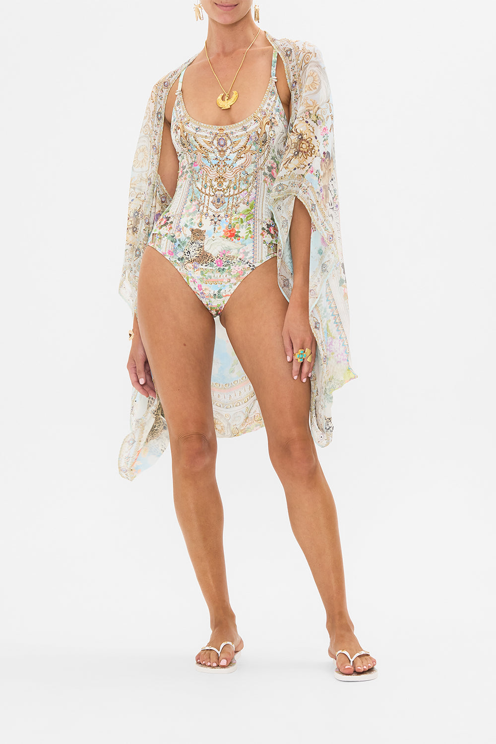 CAMILLA Floral Silk Shrug in We Always Have Alexandria Print.