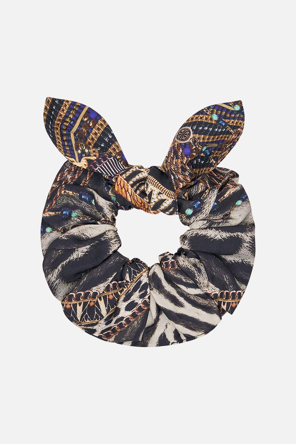 CAMILLA Scrunchie in Cat Worship print.