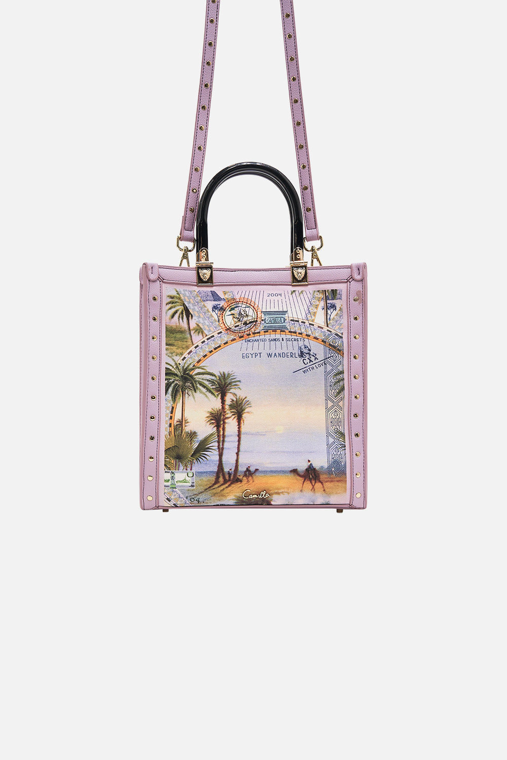 CAMILLA north south tote with smooth handle in Call Me in Cairo print