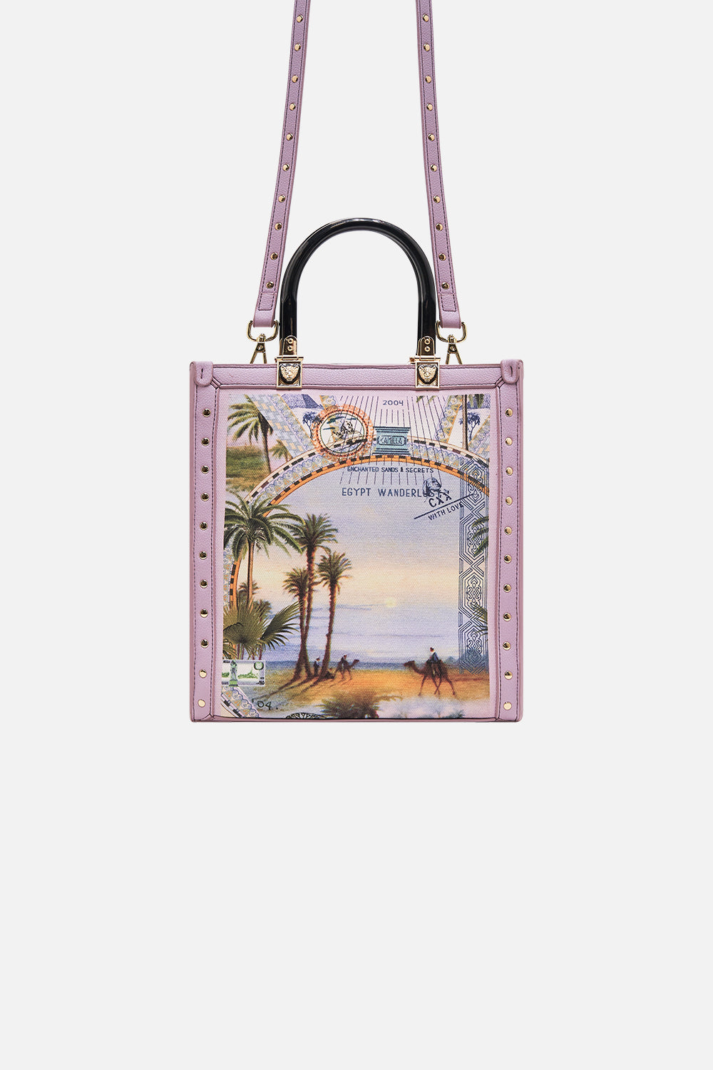 CAMILLA north south tote with smooth handle in Call Me in Cairo print