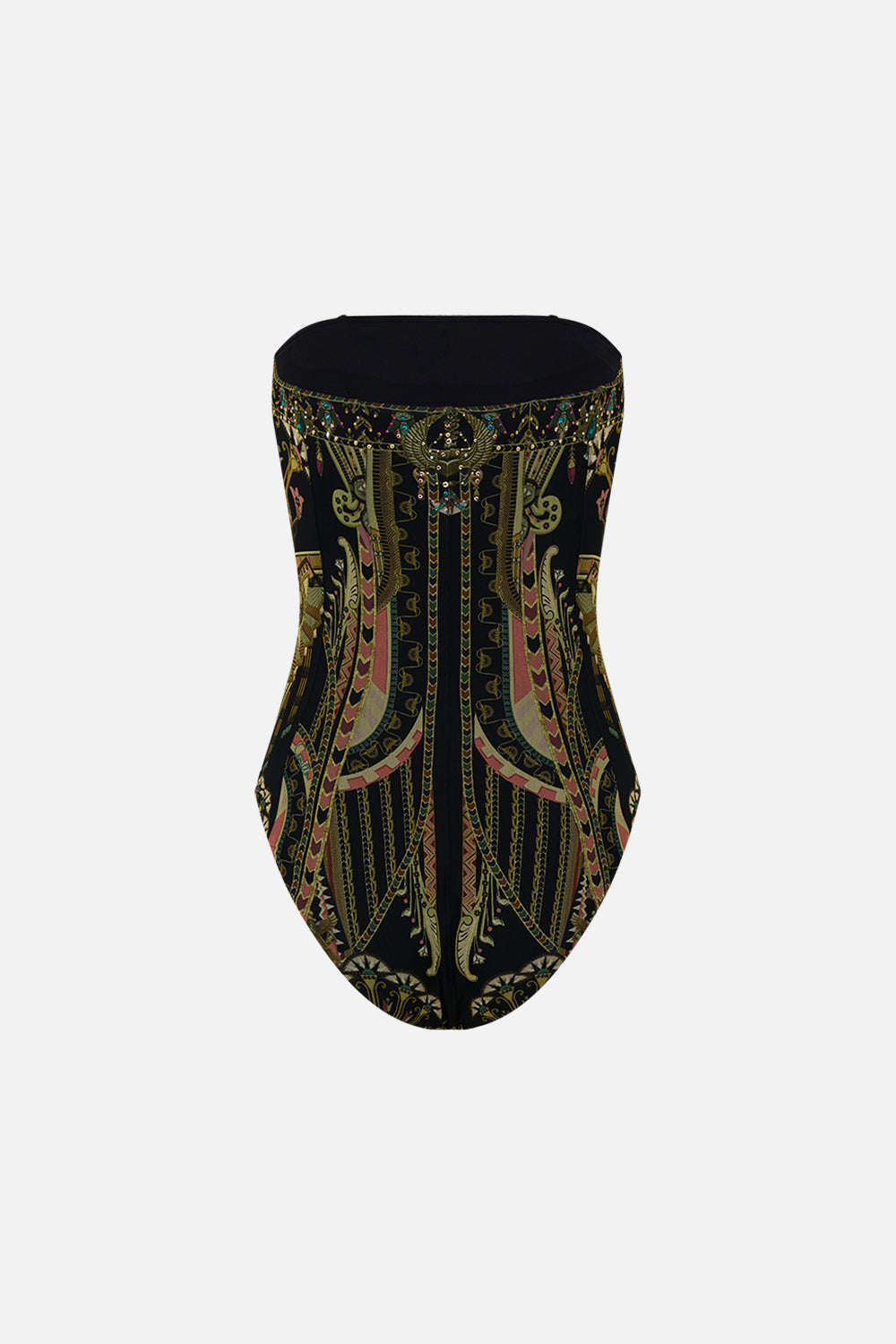 CAMILLA Bandeau Bodysuit in They Called Her Nefertari print.