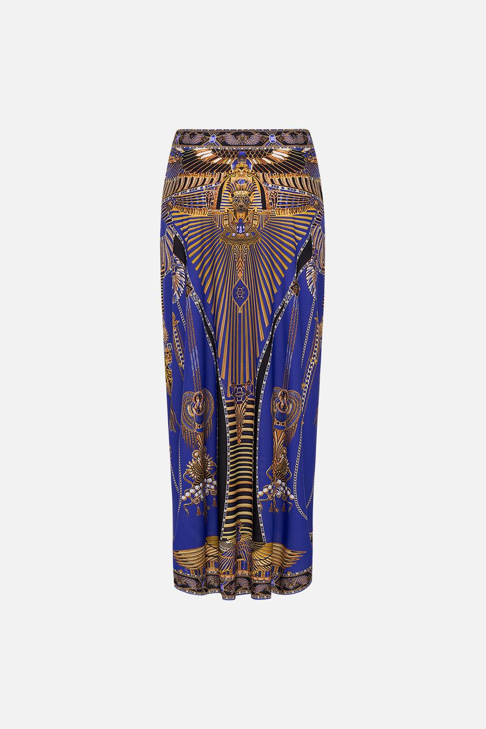 CAMILLA Layered Long Sarong With Front Tie in My Fair Pharaoh print.