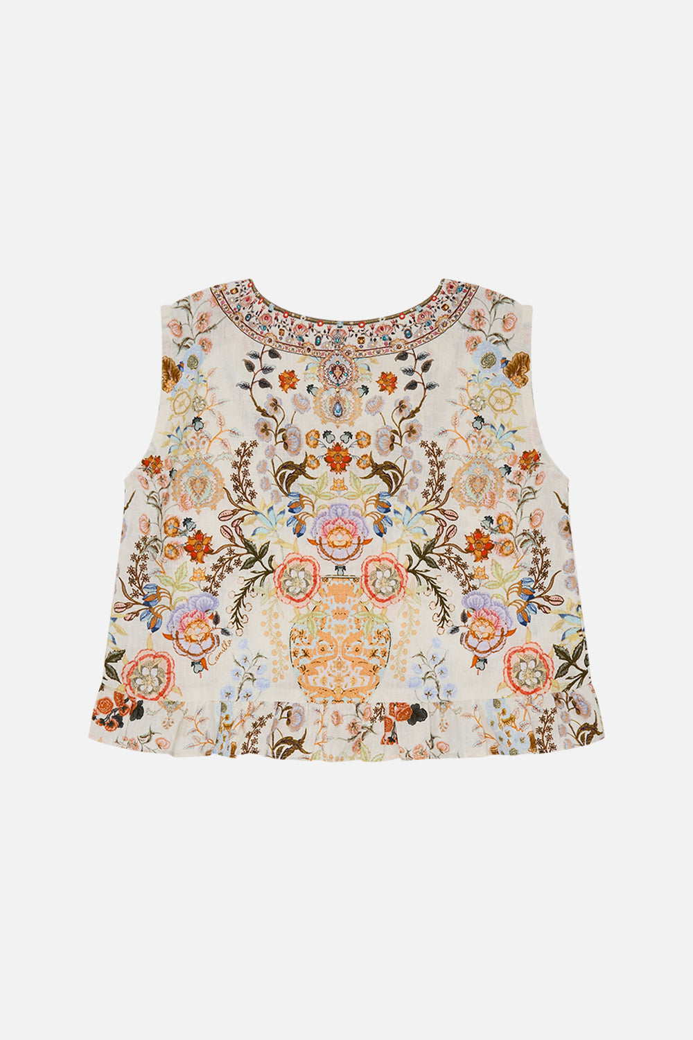 Milla By Milla By CAMILLA Kids Crop with Frill Hem 4-10 in Honour of Heirlooms print