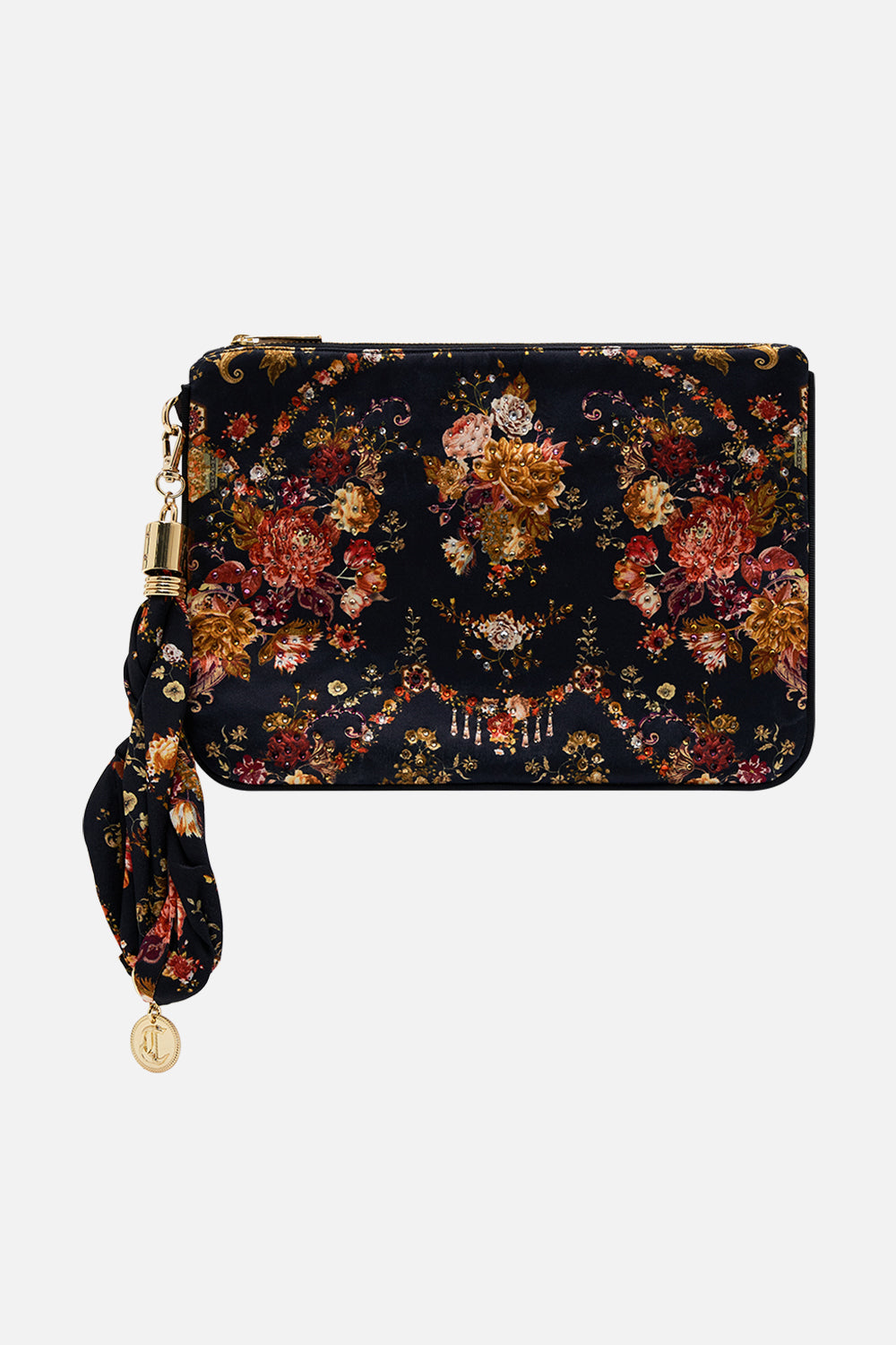 CAMILLA Floral Scarf Clutch in Stitched in Time print