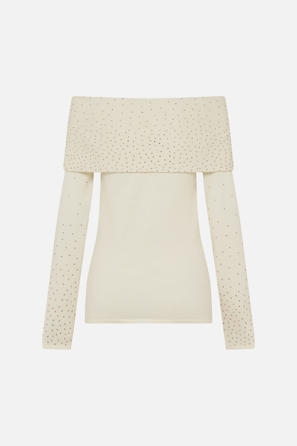 CAMILLA multi Off Shoulder Knit Top in Etched into Eternity print