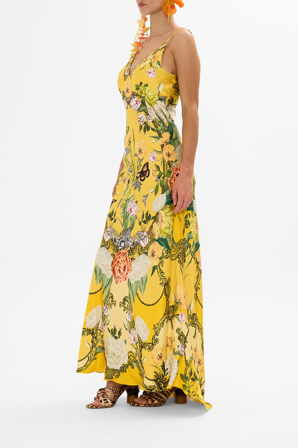 CAMILLA floral thongs in Stitched in Time print.