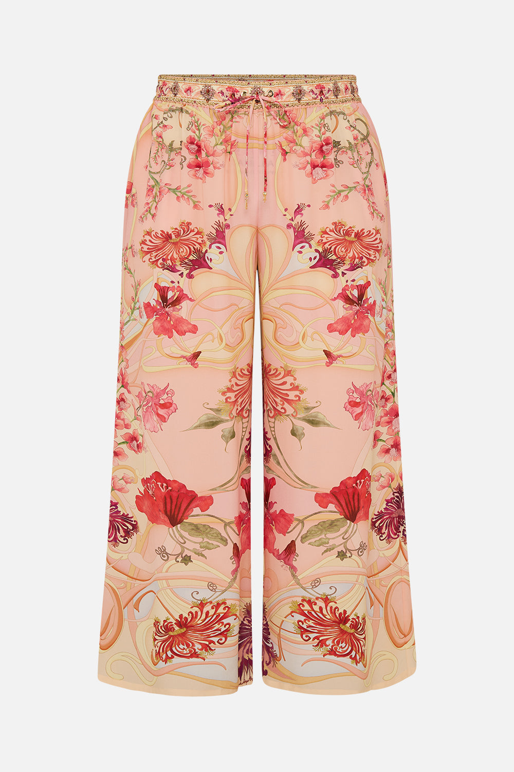 CAMILLA floral Straight Leg Pant in Blossoms and Brushstrokes