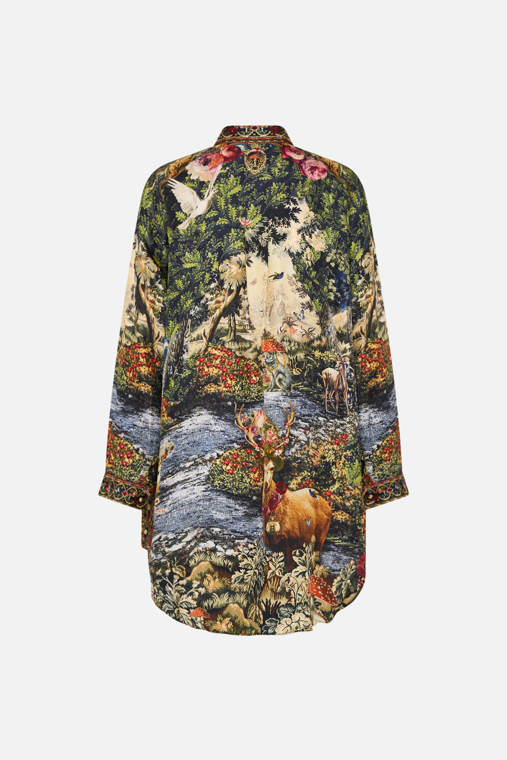 CAMILLA Floral Shirt Tunic with Pockets in Tapestry Totems