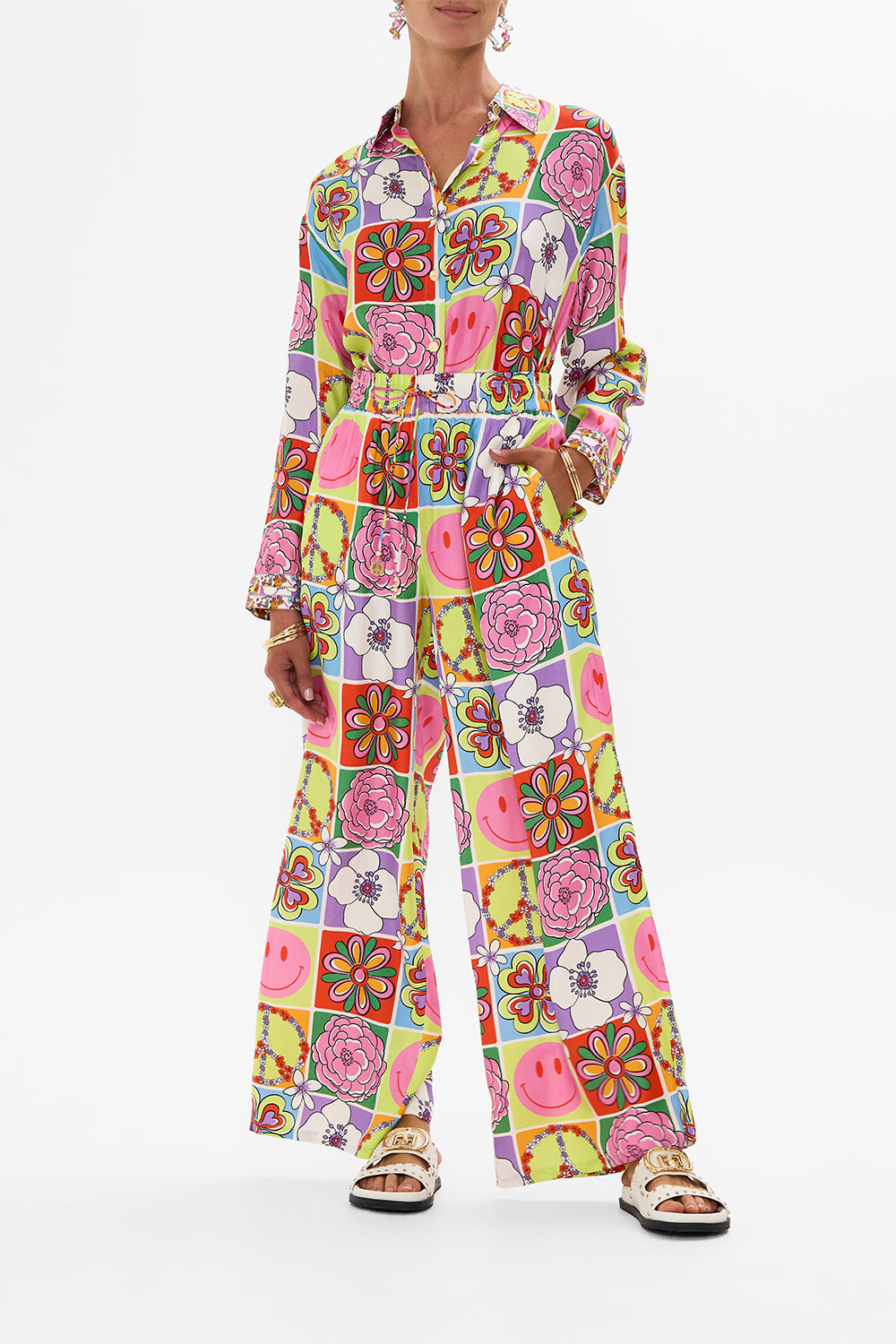 CAMILLA floral Straight Leg Pant in Cosmic Prairie