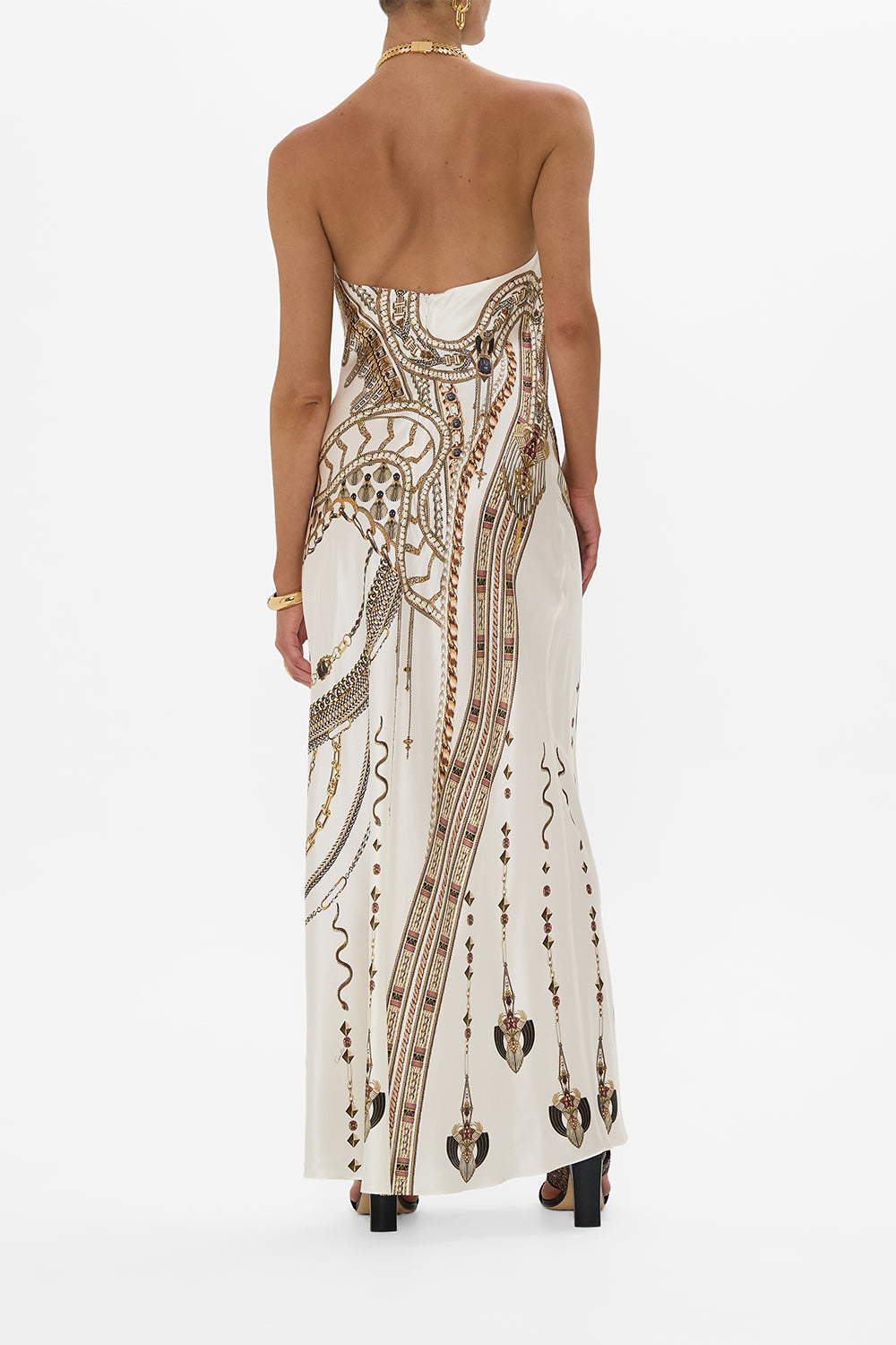 DRAPED LONG DRESS WITH NECKPIECE GODDESS ENERGY