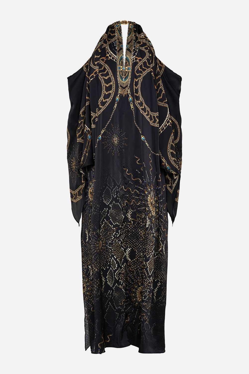 FLARED SLEEVE COLD SHOULDER LONG KAFTAN CALL ME CLEOPATRA