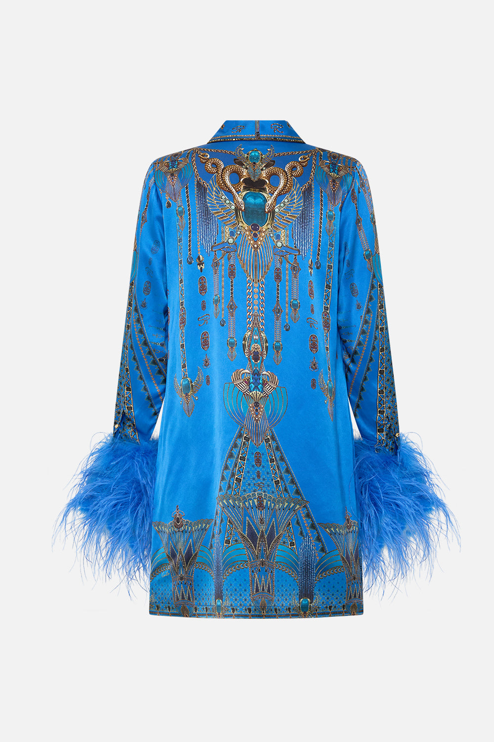 MINI SHIRT DRESS WITH FEATHER CUFF ARCHIVAL REVIVAL