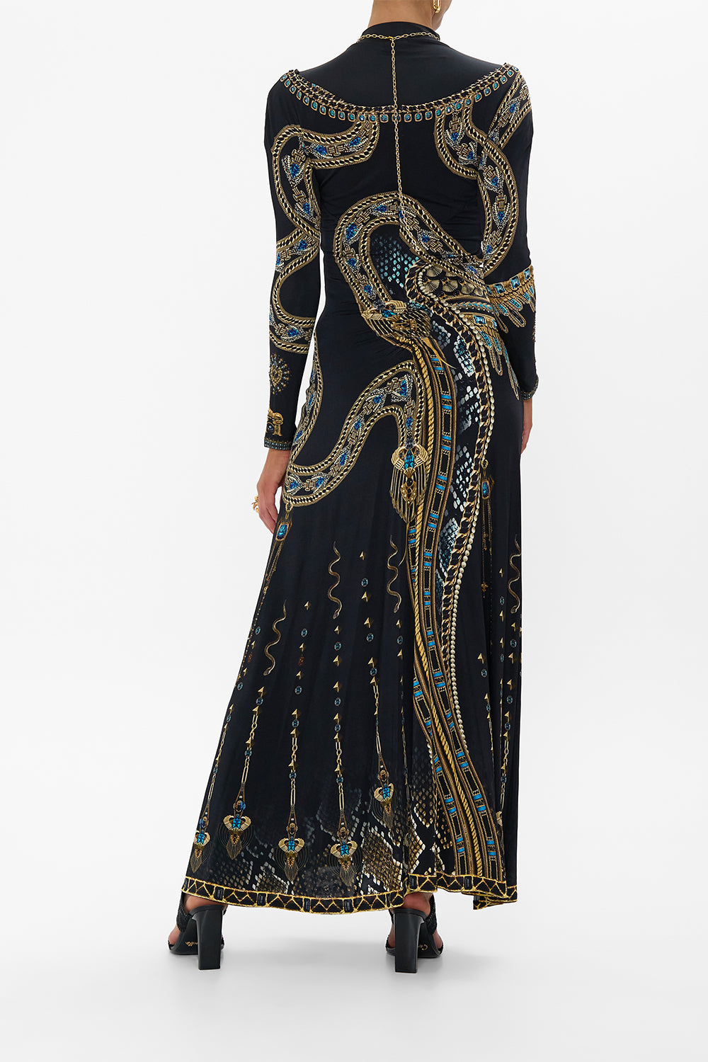 RUCHED JERSEY DRESS WITH HARDWARE AND CHAIN CALL ME CLEOPATRA