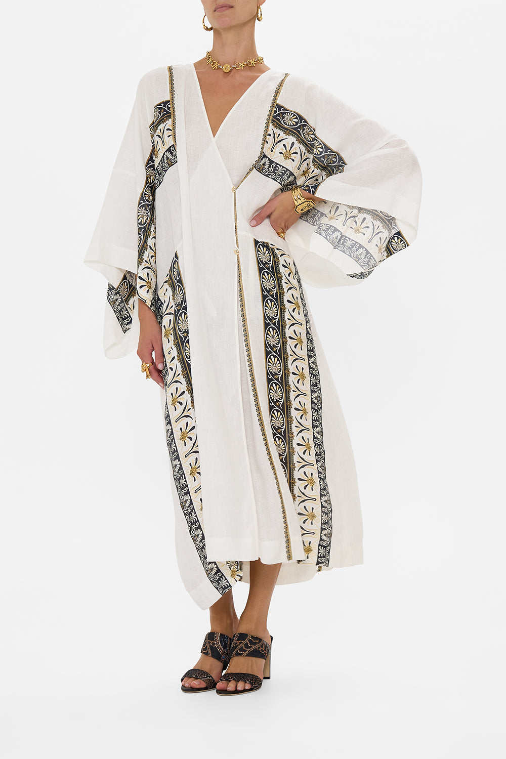 PANELLED WRAP KAFTAN TEMPLES OF DENDARA