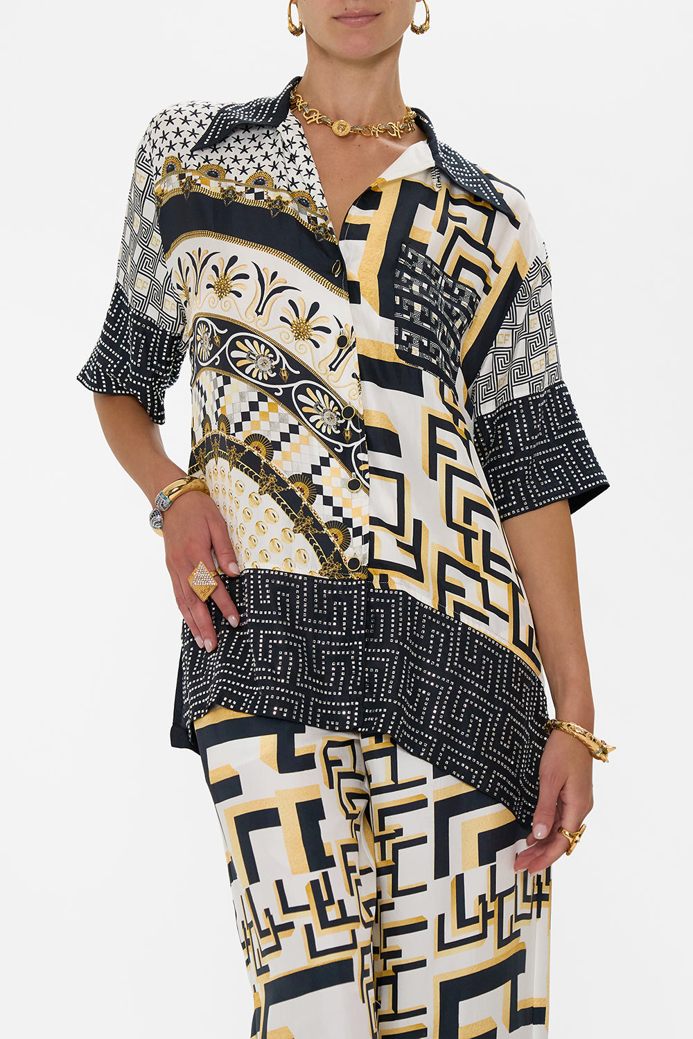 OVERSIZED SHIRT WITH POCKET TEMPLES OF DENDARA