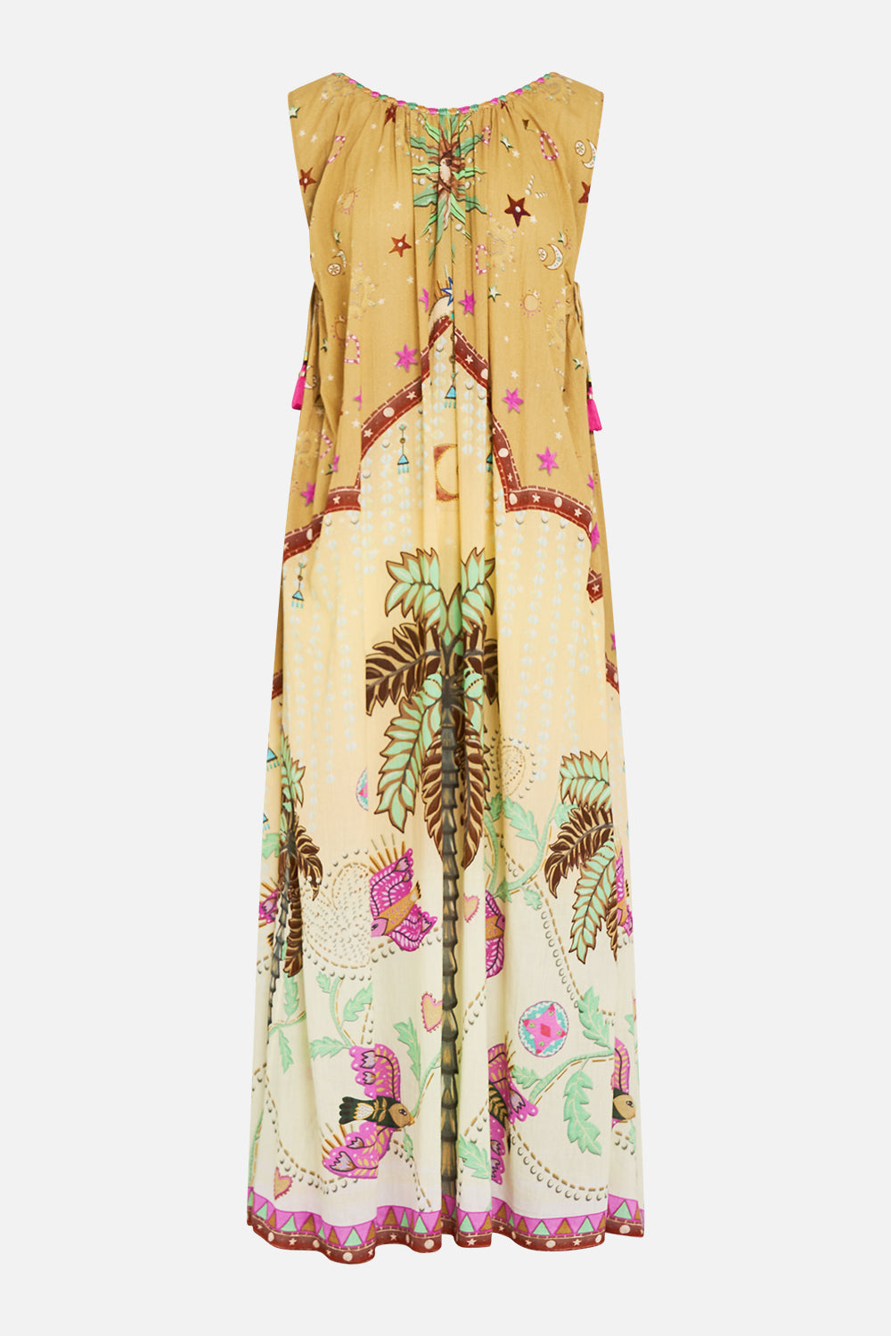 PANELLED TANK DRESS WITH CURVED HEM ASWAN ABSTRACT