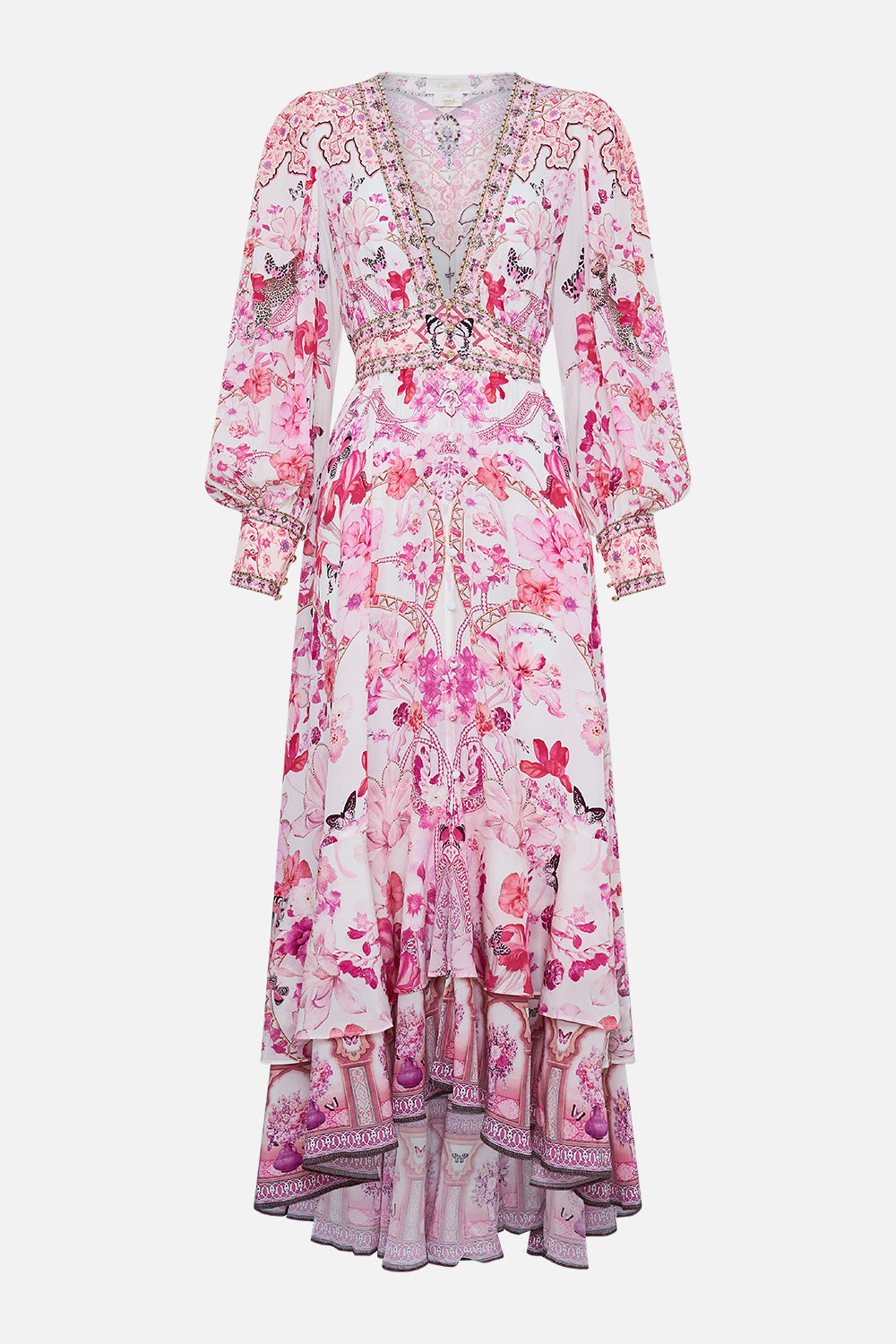 LONG BUTTON FRONT DRESS BOTANICAL NOVELLA