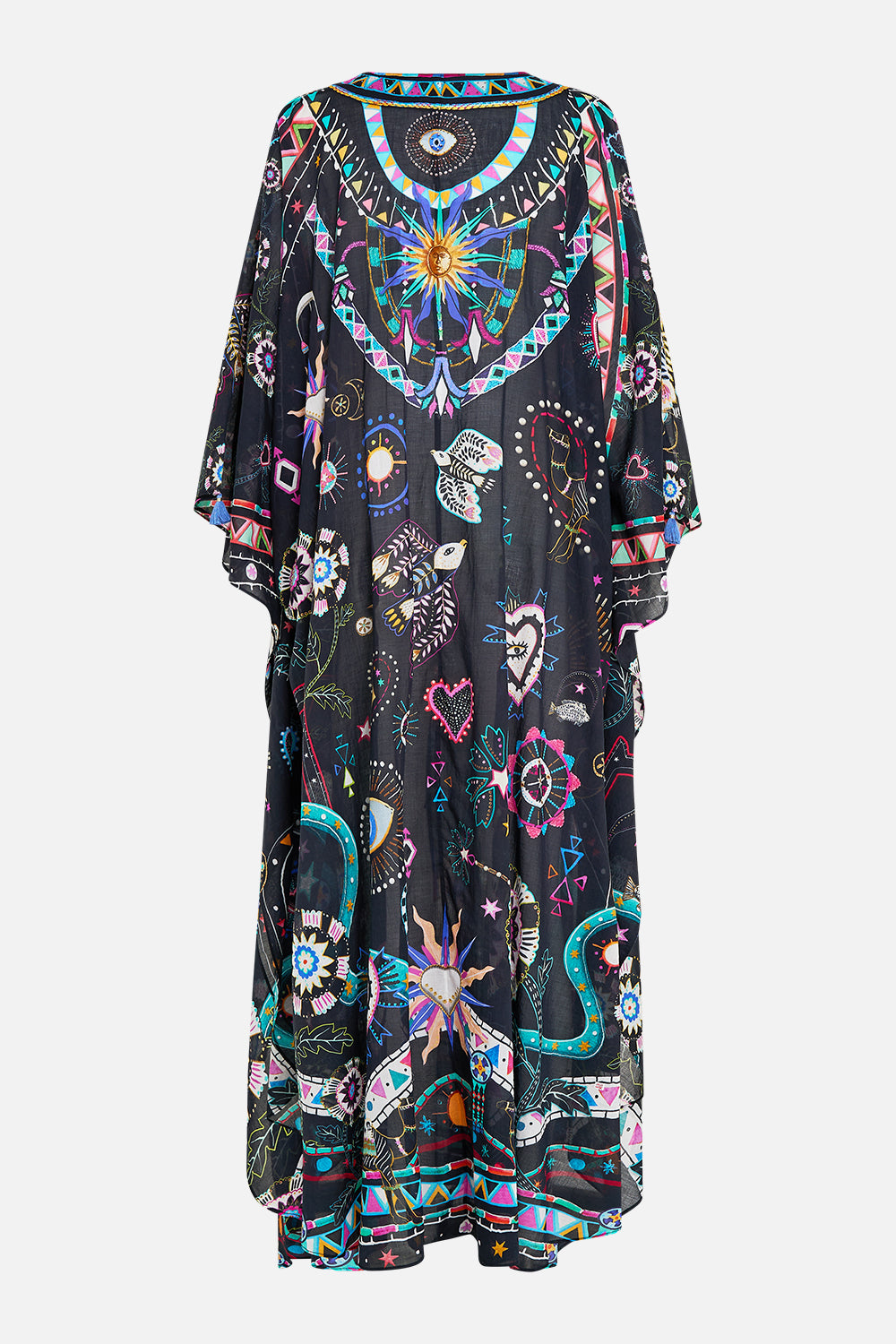 V NECK KAFTAN WITH FRONT WELT POCKETS NUBIAN NIGHTS