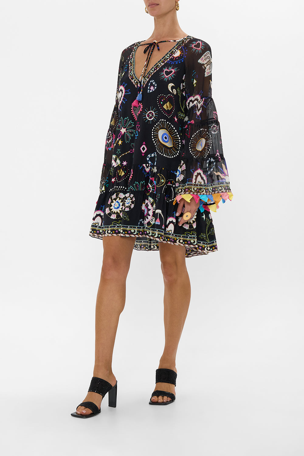 A-LINE GATHERED PANEL DRESS NUBIAN NIGHTS