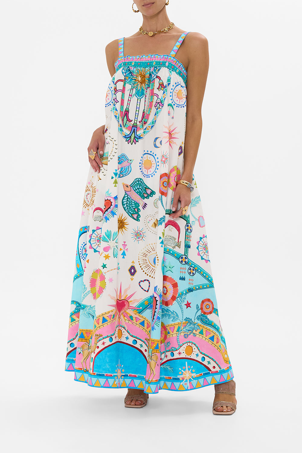 WIDE STRAP SUNDRESS LIVING IN COLOUR
